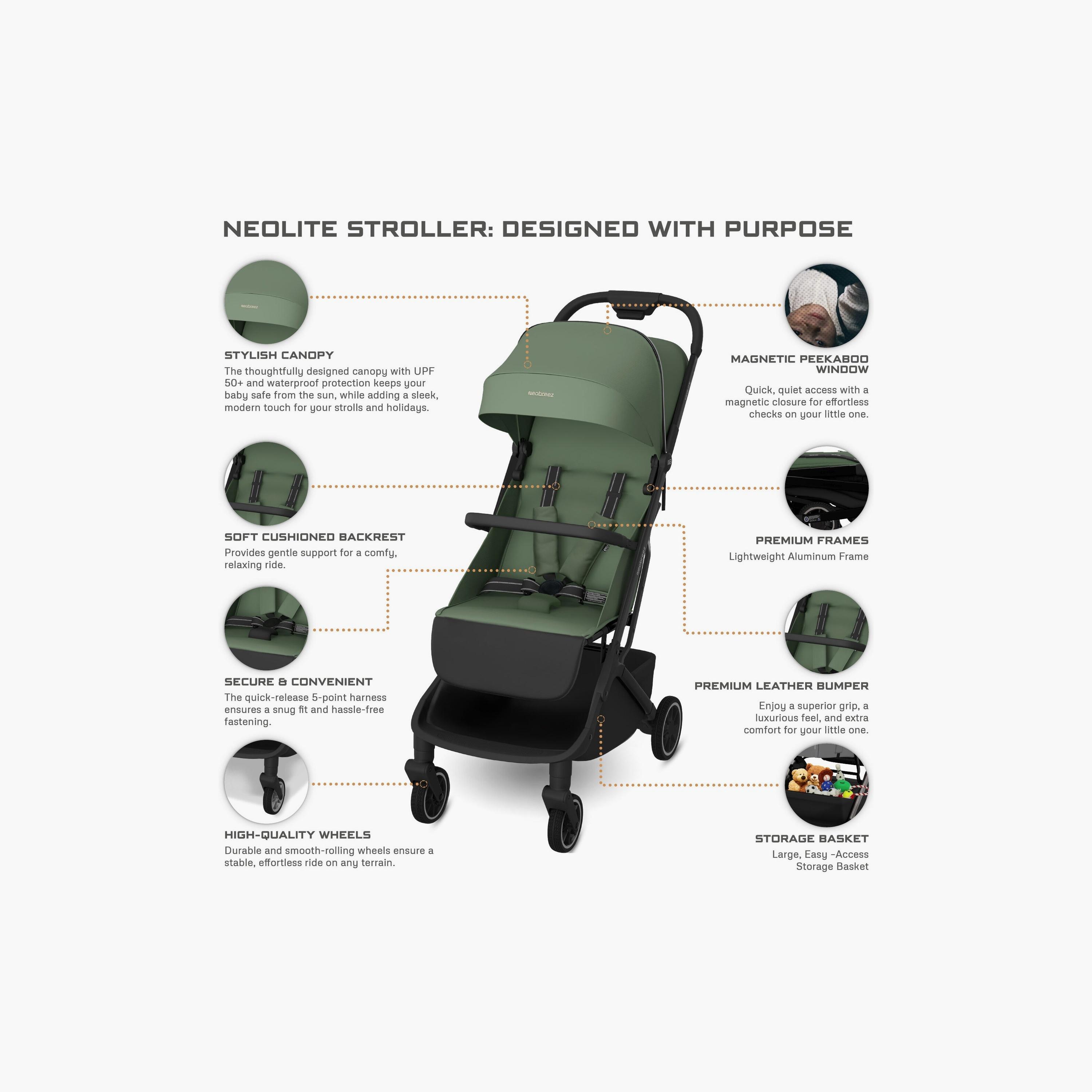 عربة نيولايت للسفر فائقة الخفة مع مظلة، حتى وزن ٢٢ كجم من نيوبريز-baby-gear-strollersandprams-strollers-image-4