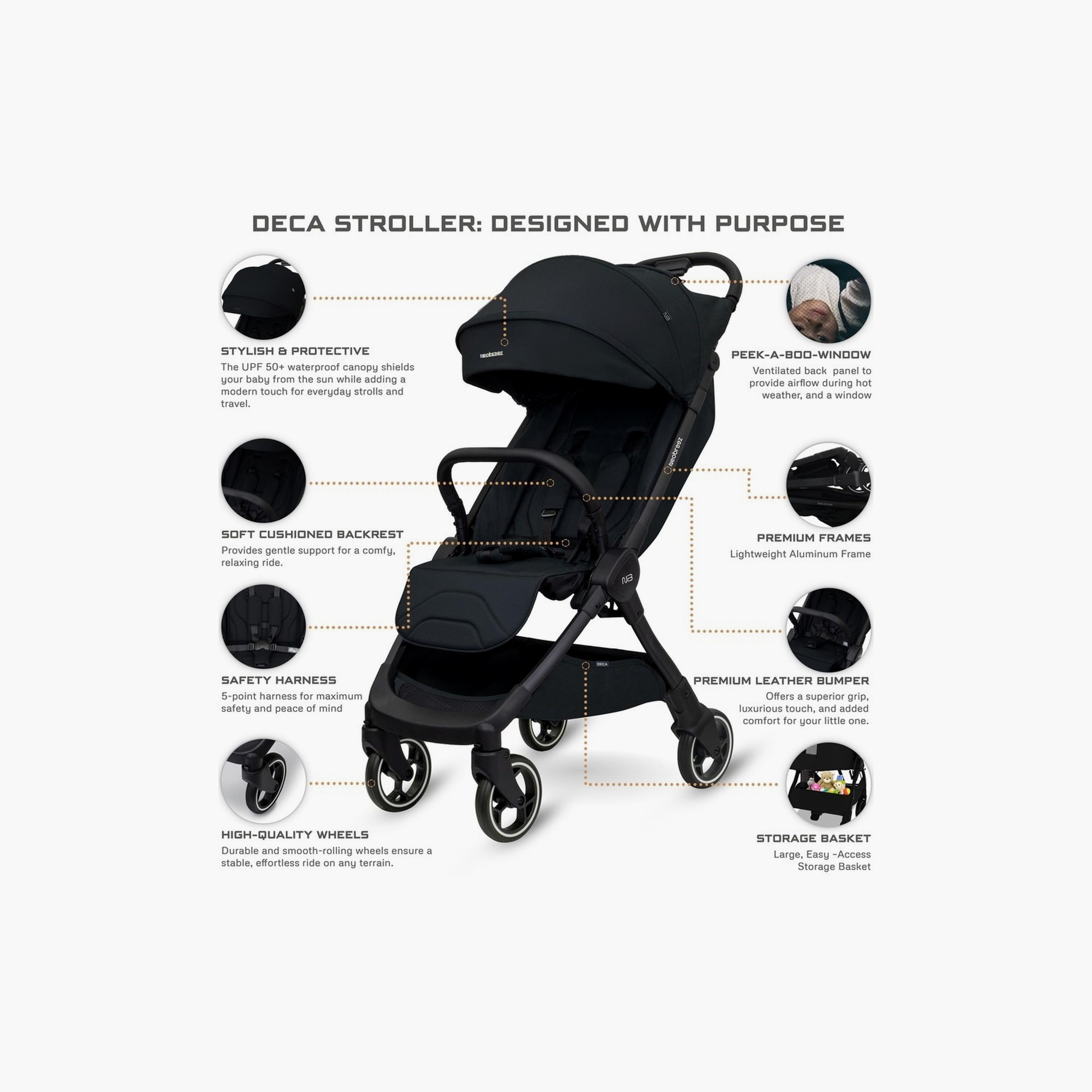 Neobreez Deca Ultra-Lightweight Travel Stroller With Canopy,Up To 22Kg-baby-gear-strollersandprams-strollers-image-3