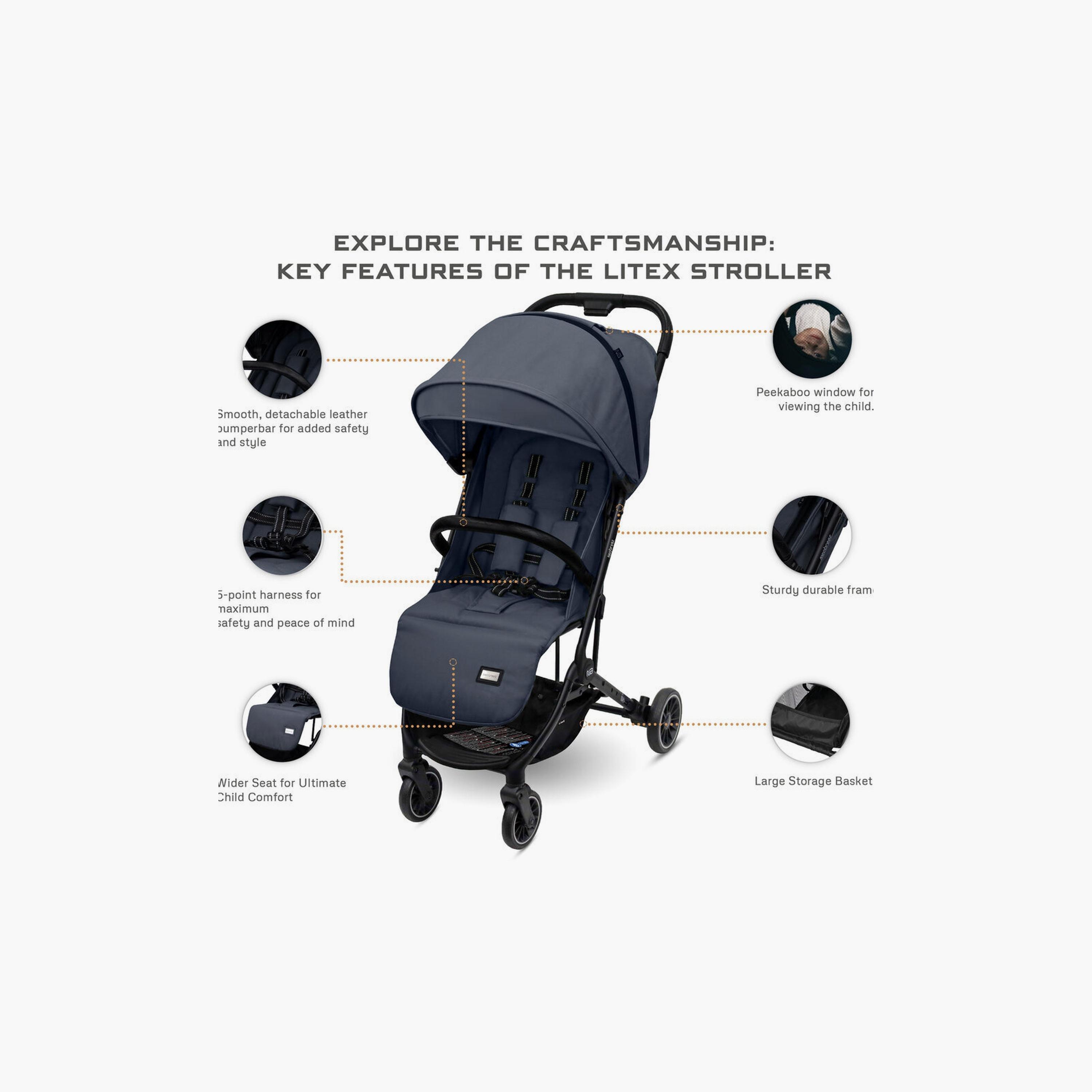 Neobreez Litex Ultra-Lightweight Travel Stroller With Canopy,15Kg-baby-gear-strollersandprams-strollers-image-3