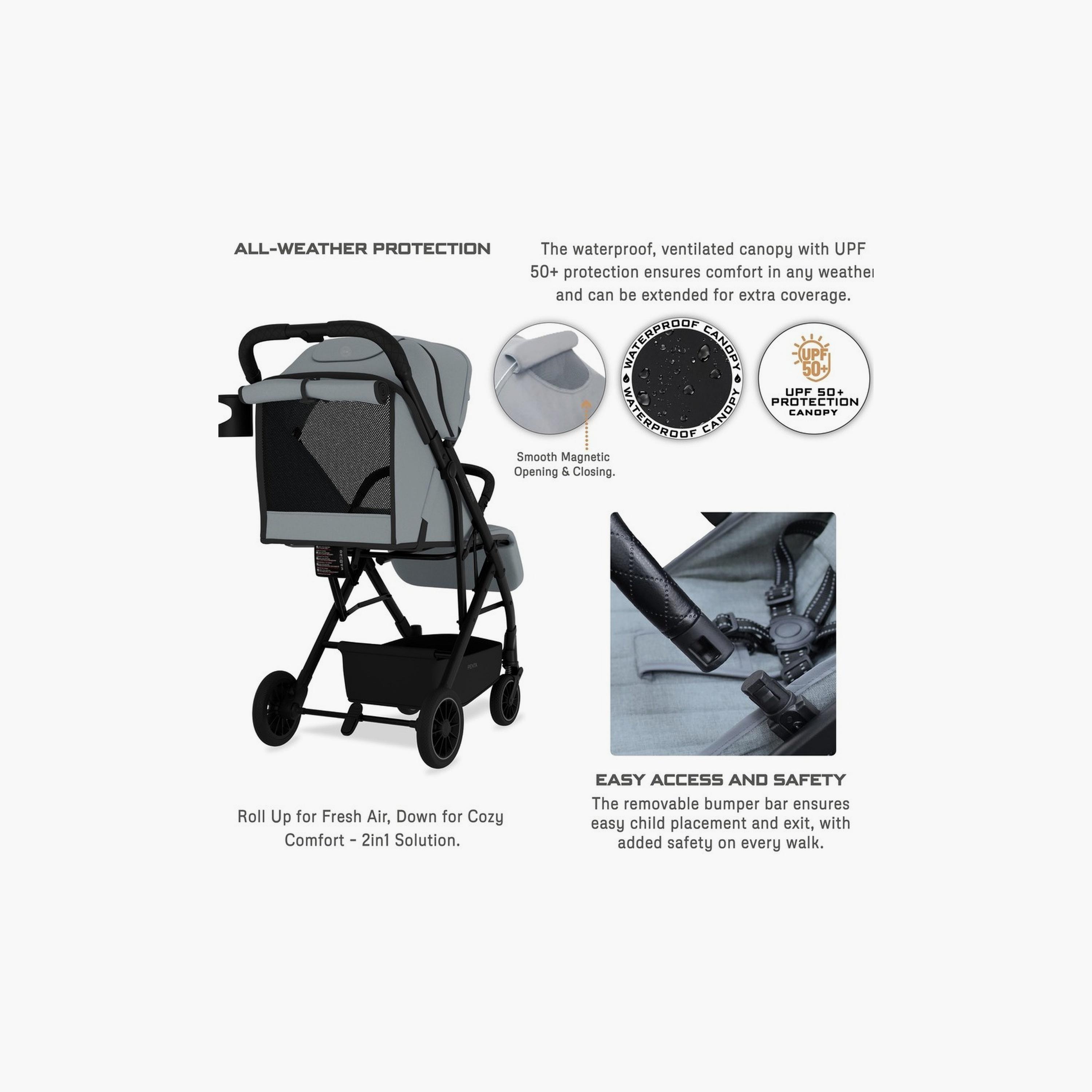 Neobreez Penta Compact Travel Stroller With Cup Holder And Canopy, 15Kg-baby-gear-strollersandprams-strollers-image-4