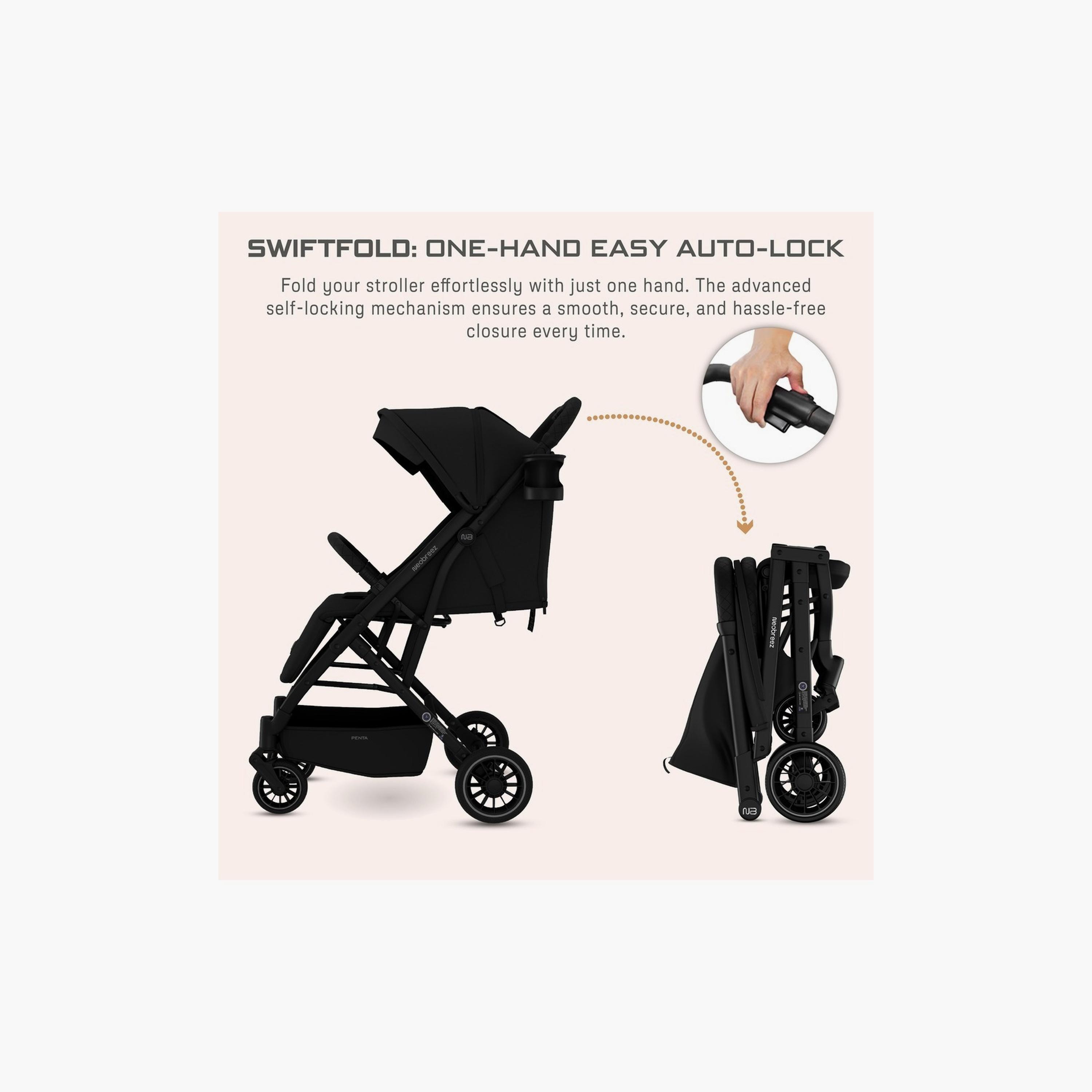 Neobreez Penta Compact Travel Stroller With Cup Holder And Canopy, 15Kg-baby-gear-strollersandprams-strollers-image-10