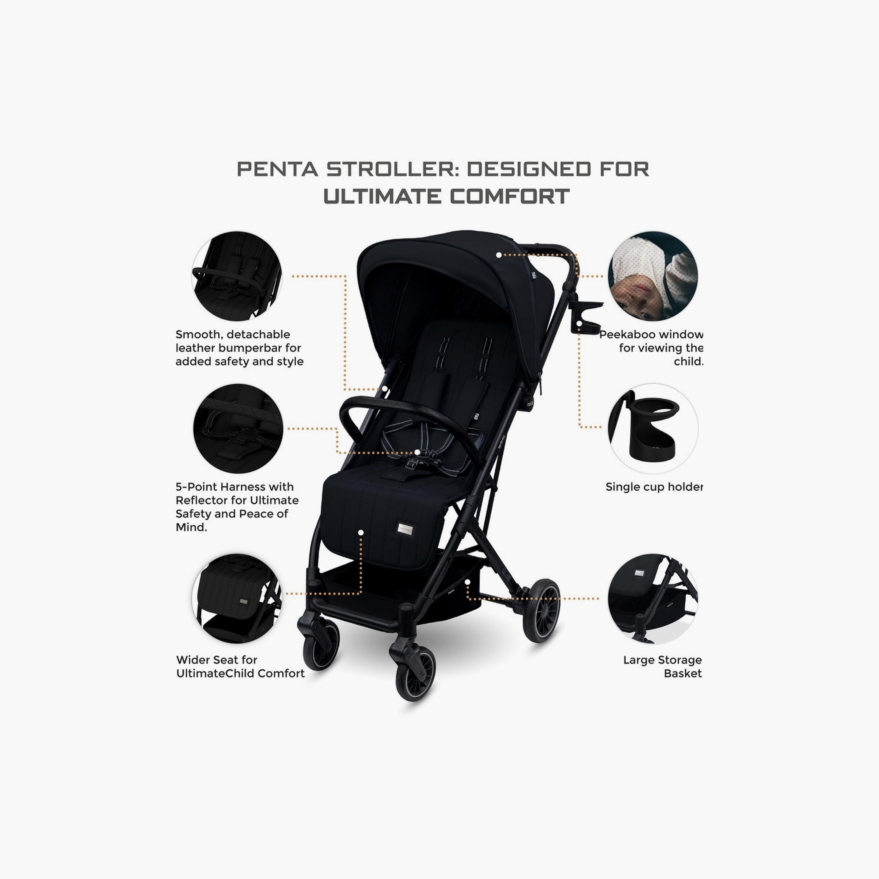 Neobreez Penta Compact Travel Stroller With Cup Holder And Canopy, 15Kg-baby-gear-strollersandprams-strollers-image-11