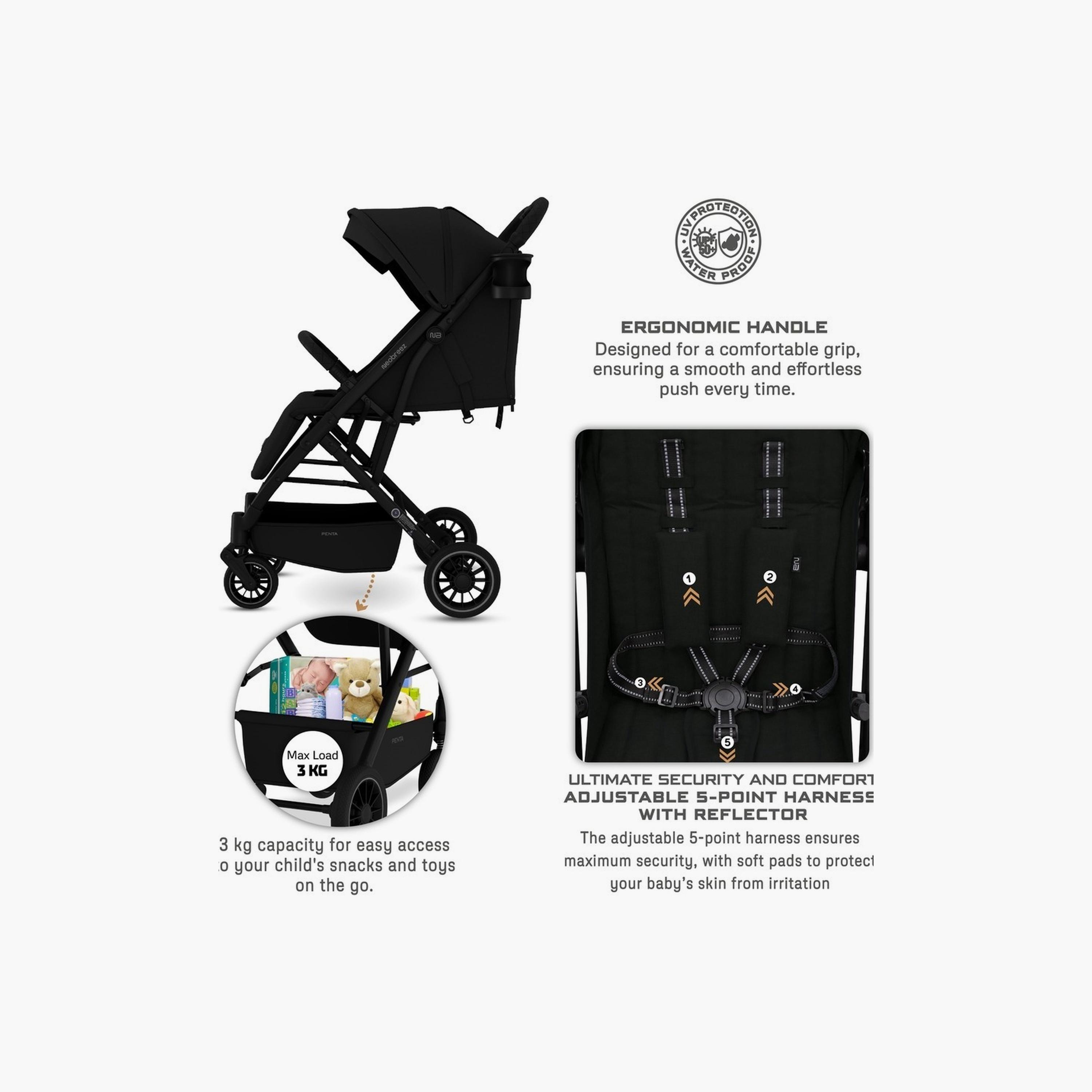 Neobreez Penta Compact Travel Stroller With Cup Holder And Canopy, 15Kg-baby-gear-strollersandprams-strollers-image-13