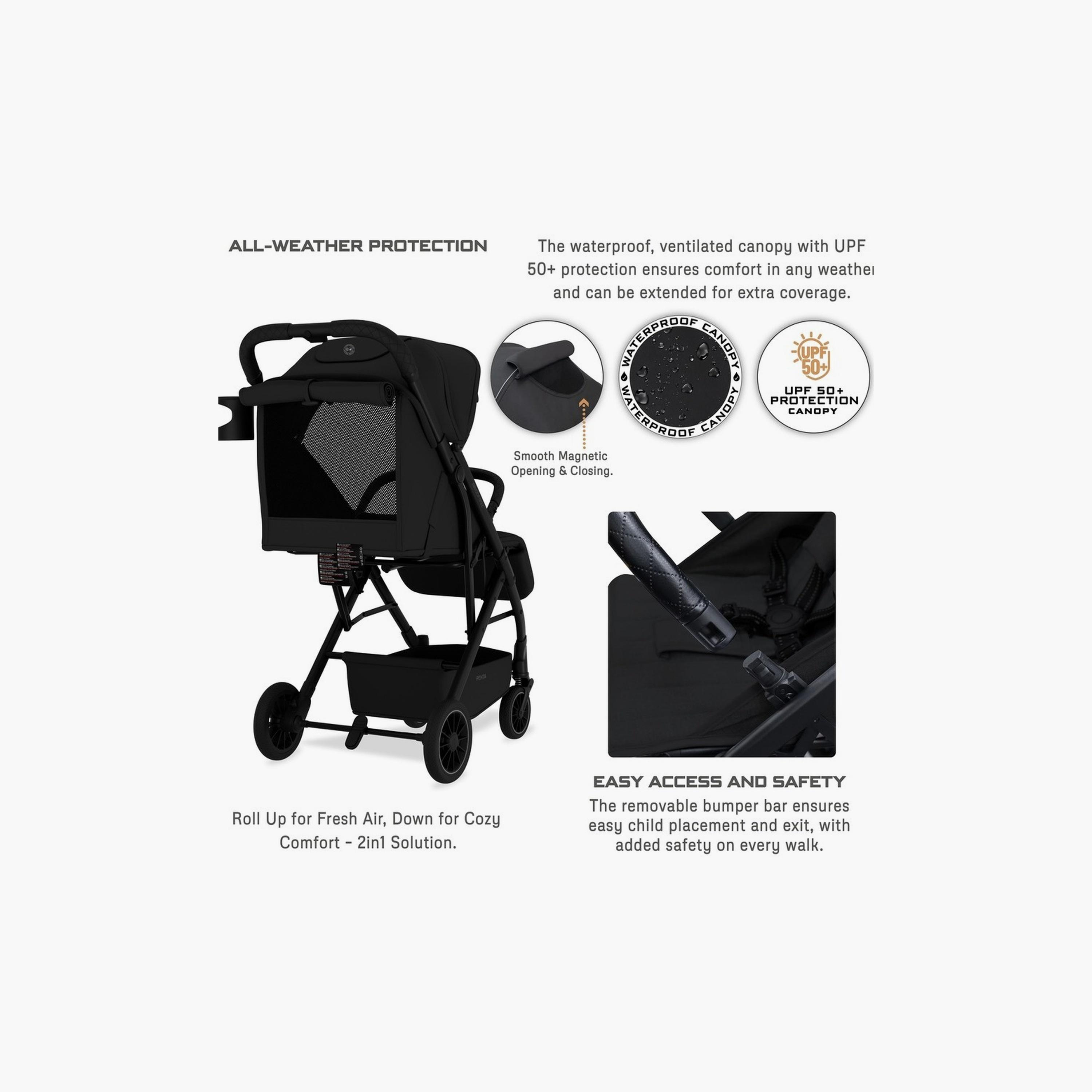 Neobreez Penta Compact Travel Stroller With Cup Holder And Canopy, 15Kg-baby-gear-strollersandprams-strollers-image-3