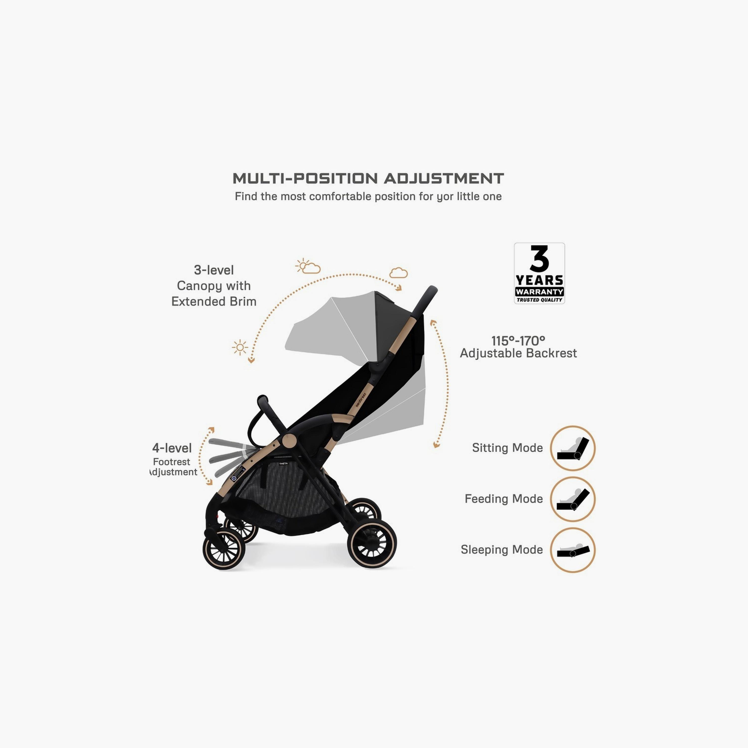 Neobreez Theta Auto Fold Compact Travel Stroller With Canopy, Up To 22Kg-baby-gear-strollersandprams-strollers-image-14