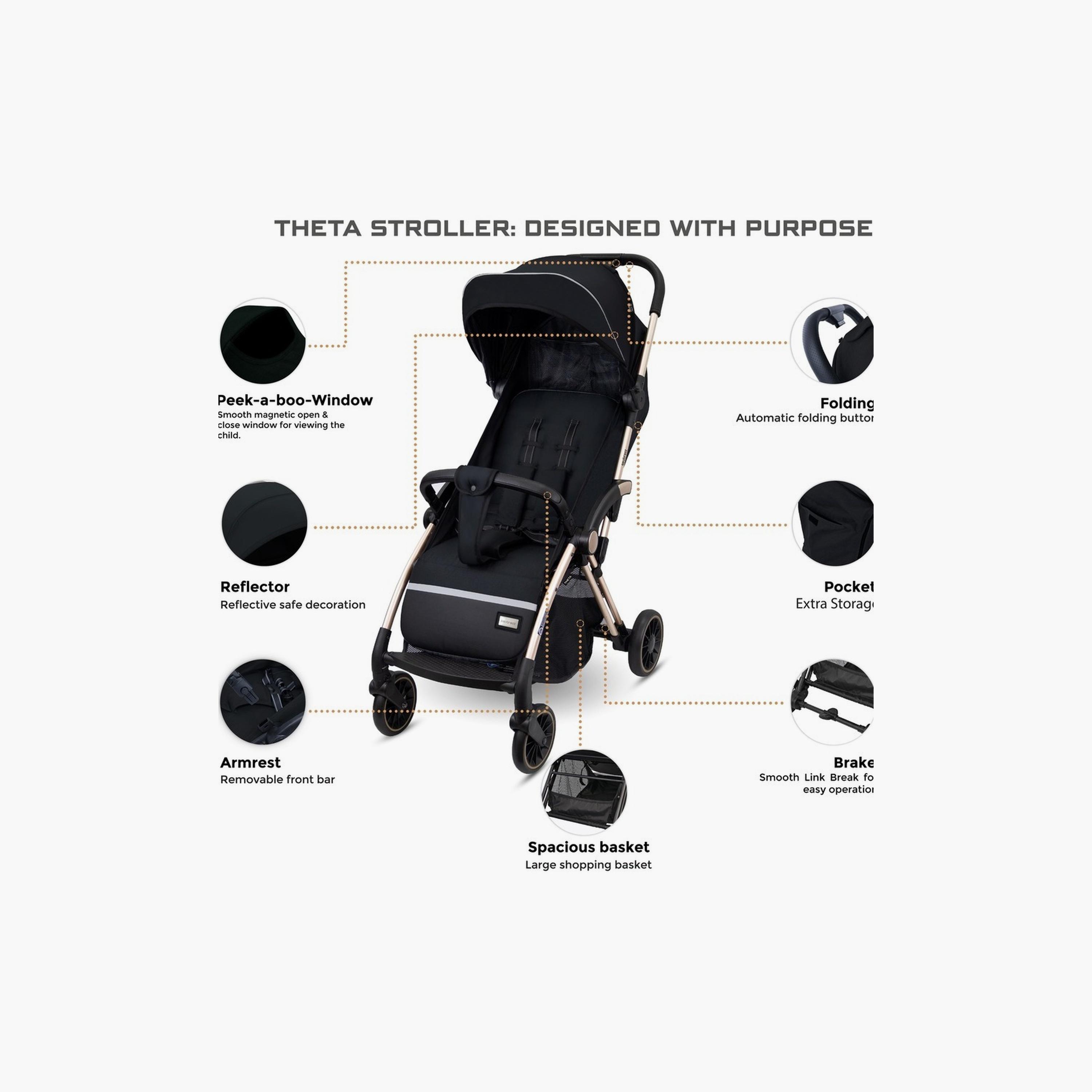 Neobreez Theta Auto Fold Compact Travel Stroller With Canopy, Up To 22Kg-baby-gear-strollersandprams-strollers-image-2
