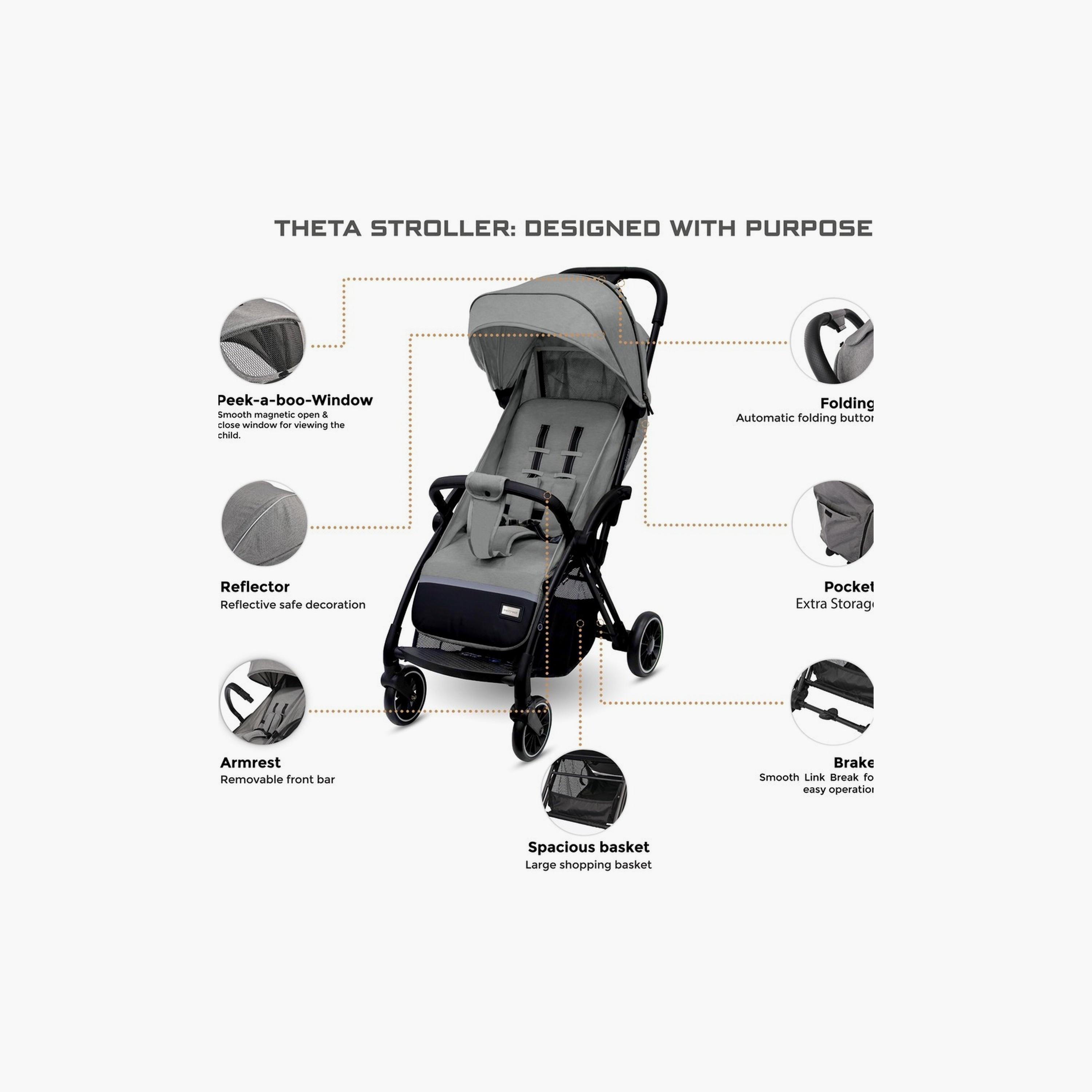 Neobreez Theta Auto Fold Compact Travel Stroller With Canopy, Up To 22Kg-baby-gear-strollersandprams-strollers-image-2