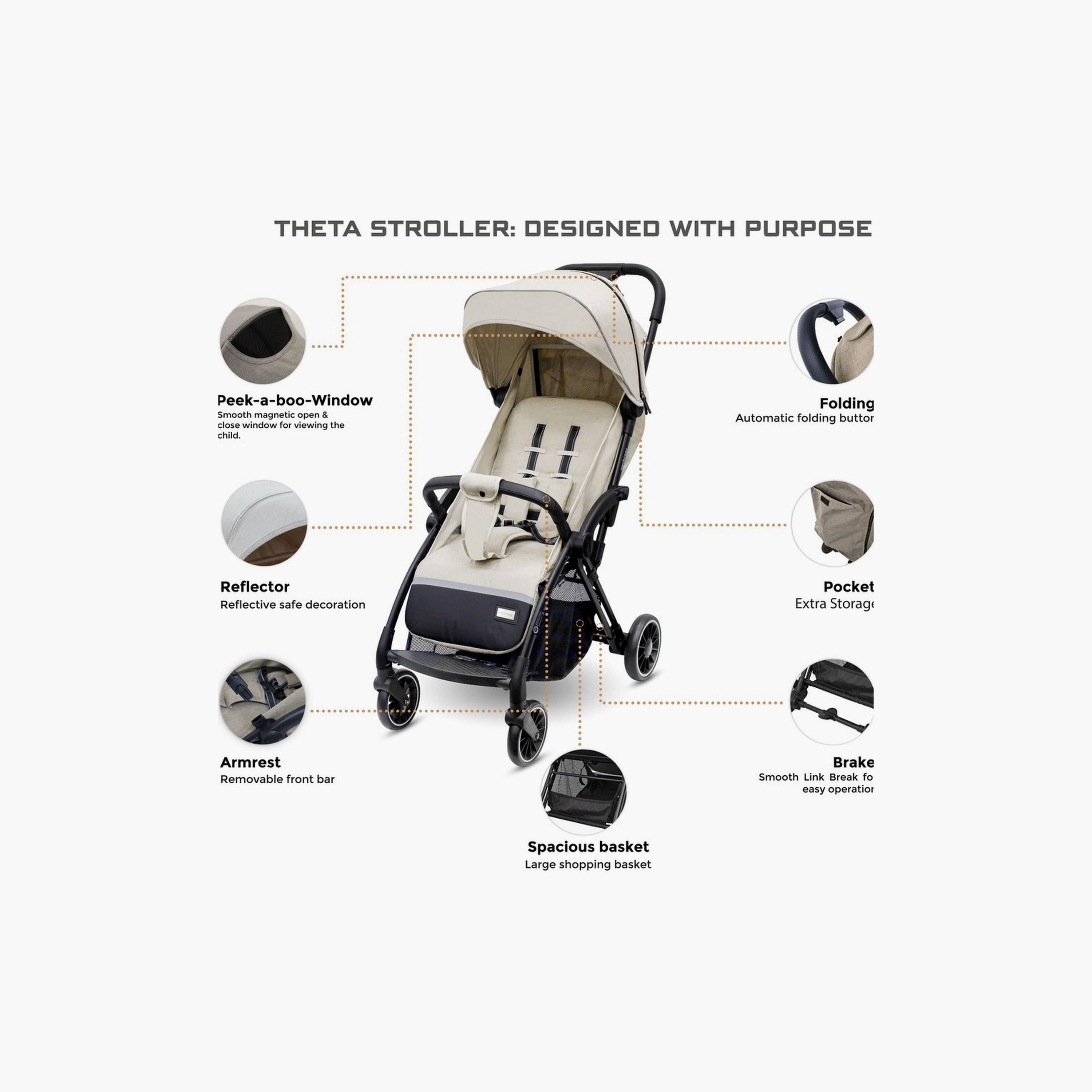 Neobreez Theta Auto Fold Compact Travel Stroller With Canopy, Up To 22Kg-baby-gear-strollersandprams-strollers-image-2