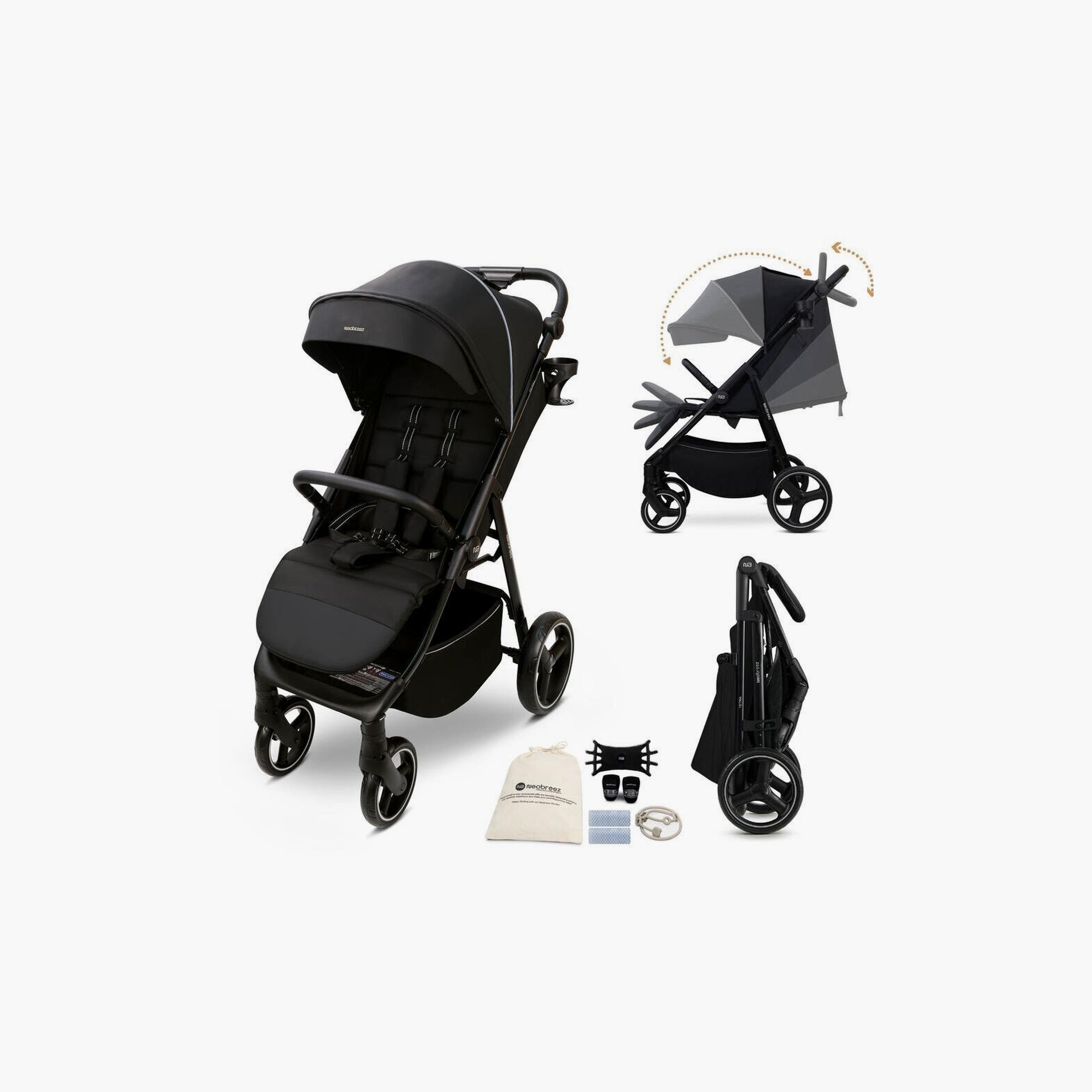 Neobreez Tetra Ultra-Compact Travel Stroller With Cup Holder And Canopy, Up To 22Kg-baby-gear-strollersandprams-strollers-image-1