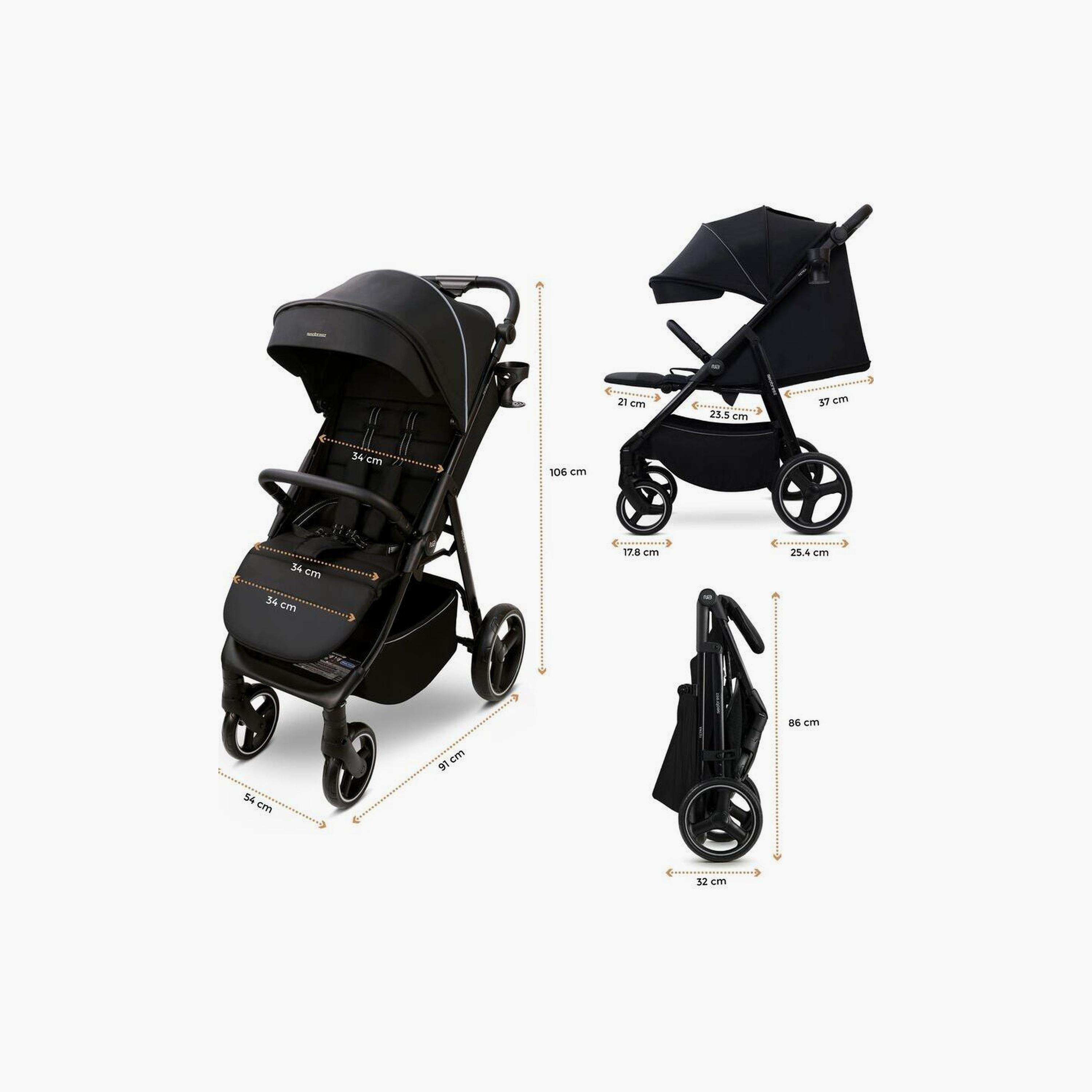 Neobreez Tetra Ultra-Compact Travel Stroller With Cup Holder And Canopy, Up To 22Kg-baby-gear-strollersandprams-strollers-image-8