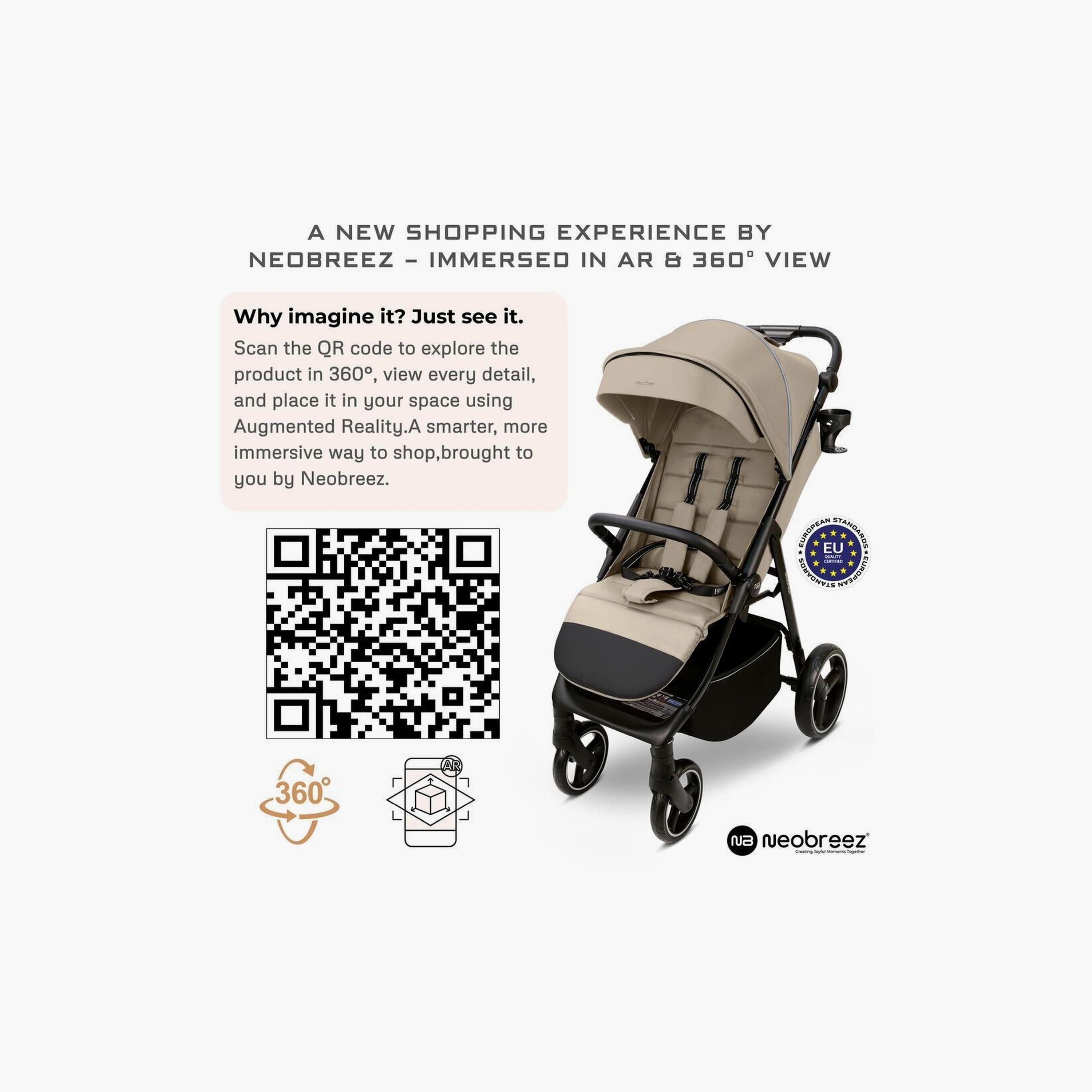 Neobreez Tetra Ultra-Compact Travel Stroller With Cup Holder And Canopy, Up To 22Kg-baby-gear-strollersandprams-strollers-image-10