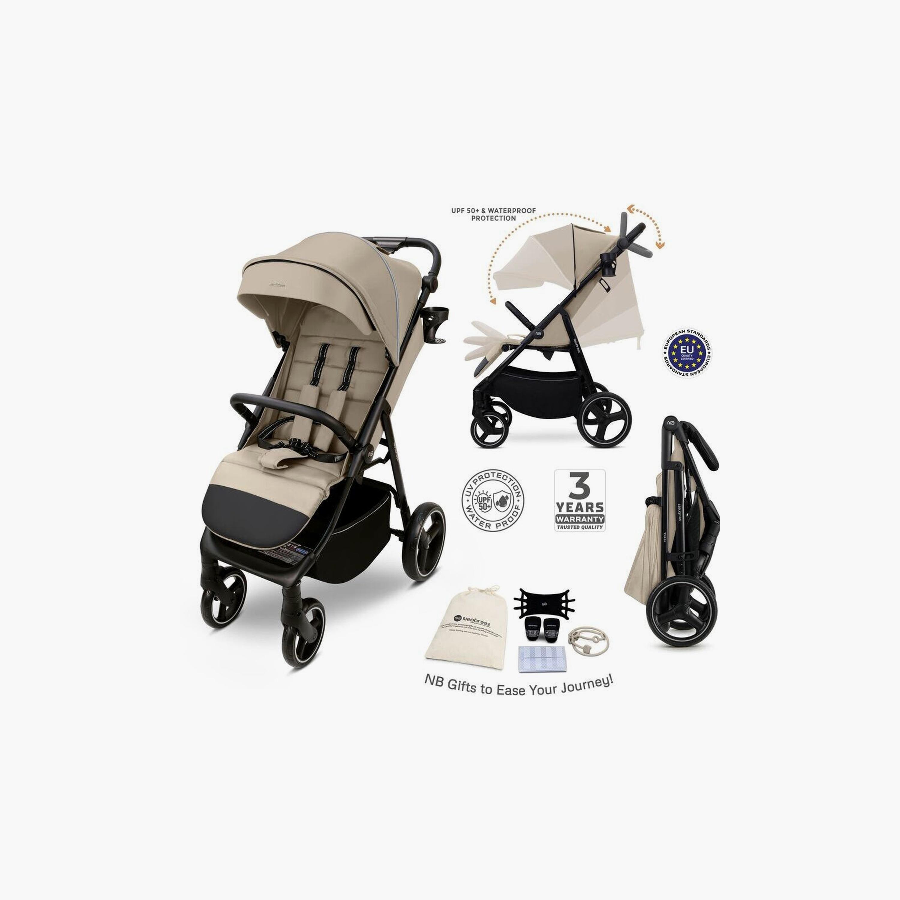Neobreez Tetra Ultra-Compact Travel Stroller With Cup Holder And Canopy, Up To 22Kg-baby-gear-strollersandprams-strollers-image-11