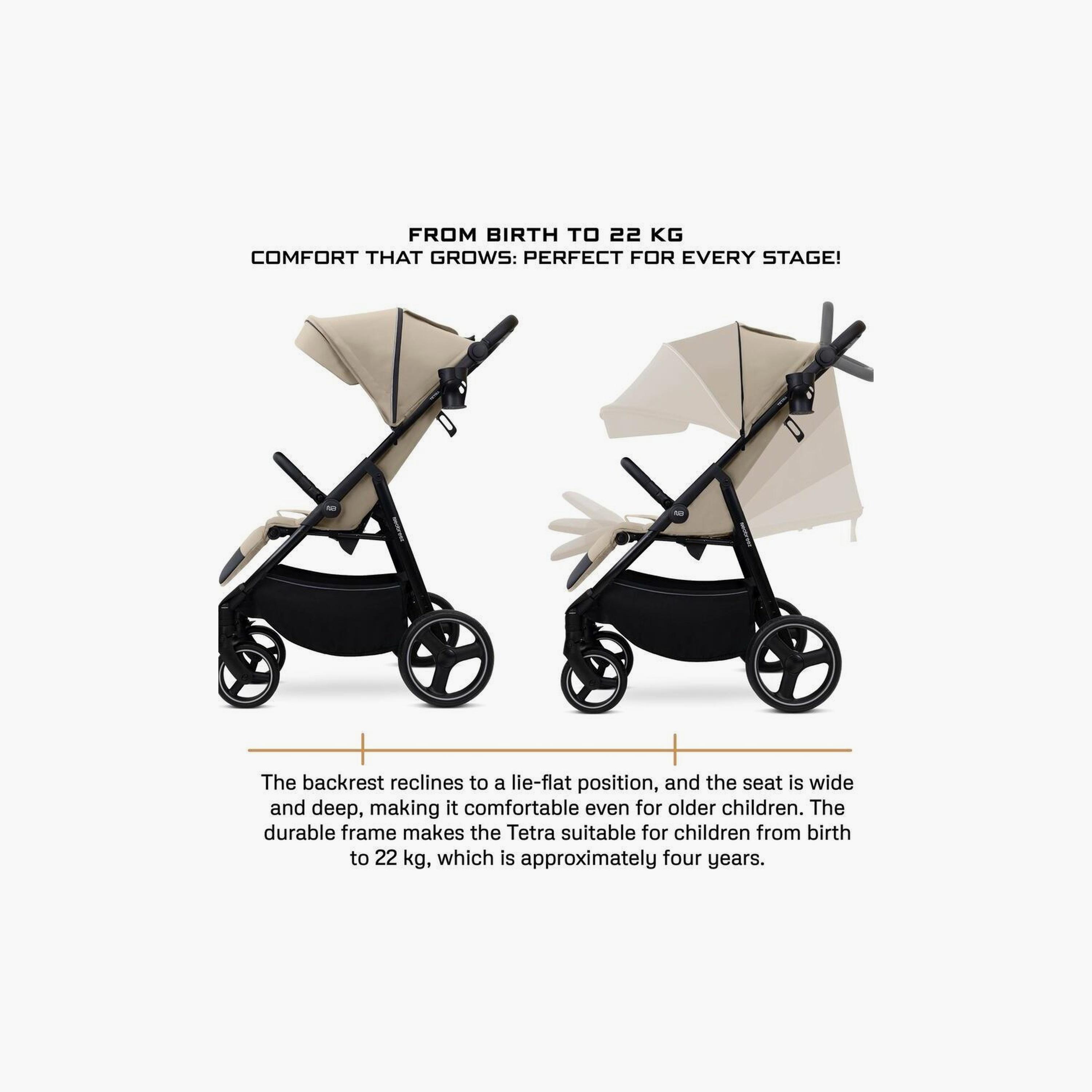 Neobreez Tetra Ultra-Compact Travel Stroller With Cup Holder And Canopy, Up To 22Kg-baby-gear-strollersandprams-strollers-image-2