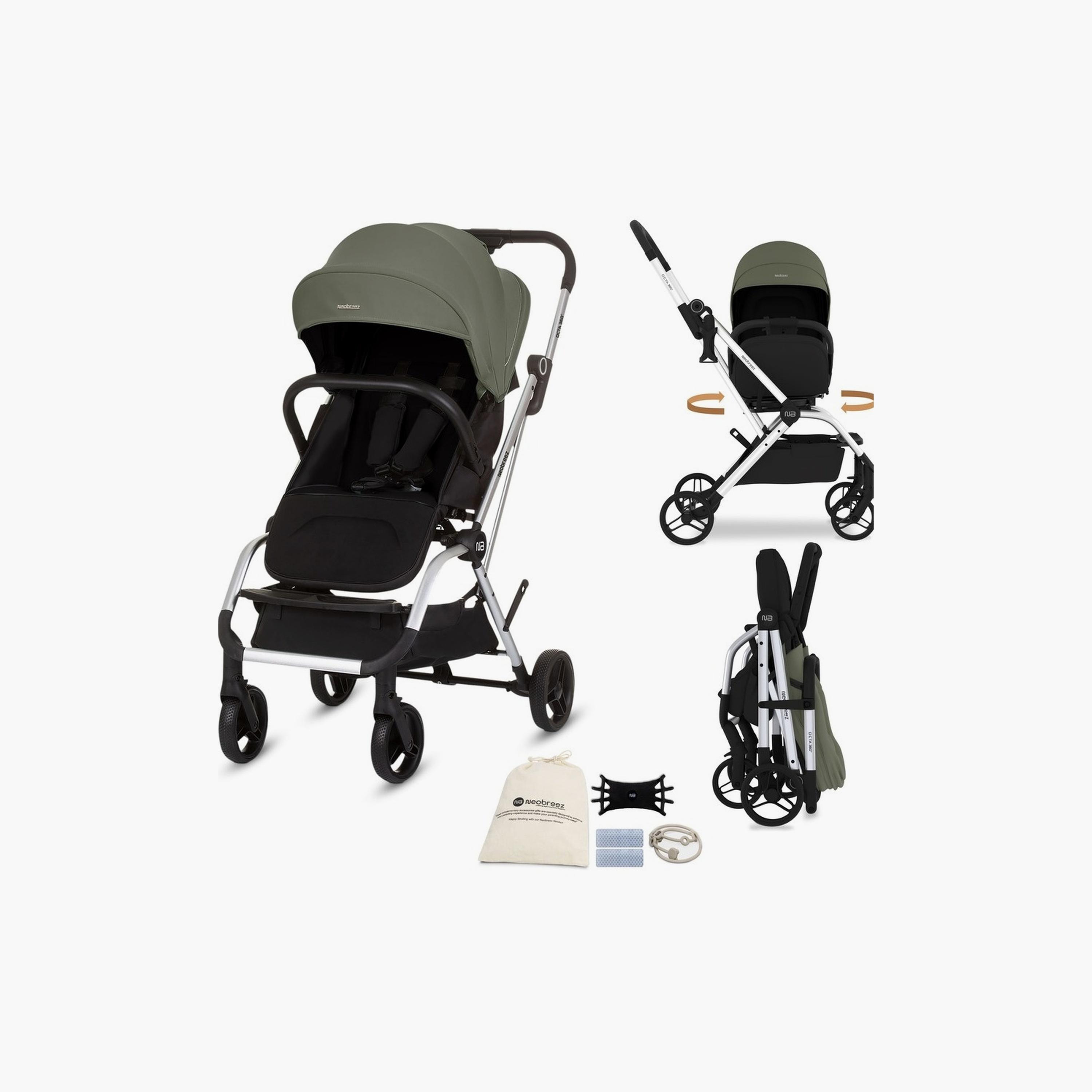 Neobreez Octa 360° Lightweight Travel Stroller With Reversible Handle, Up To 22Kg-baby-gear-strollersandprams-strollers-image-1