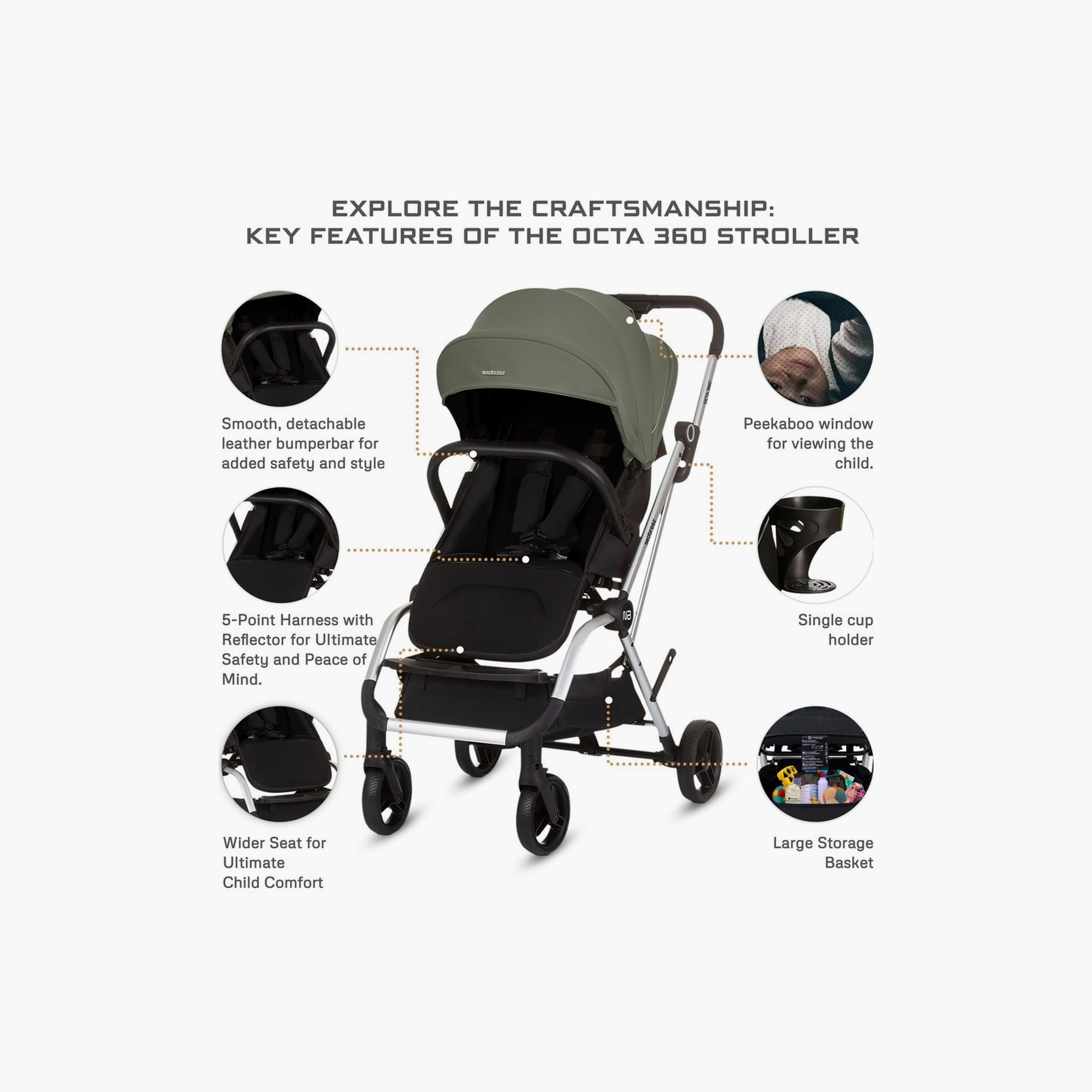 Neobreez Octa 360° Lightweight Travel Stroller With Reversible Handle, Up To 22Kg-baby-gear-strollersandprams-strollers-image-4
