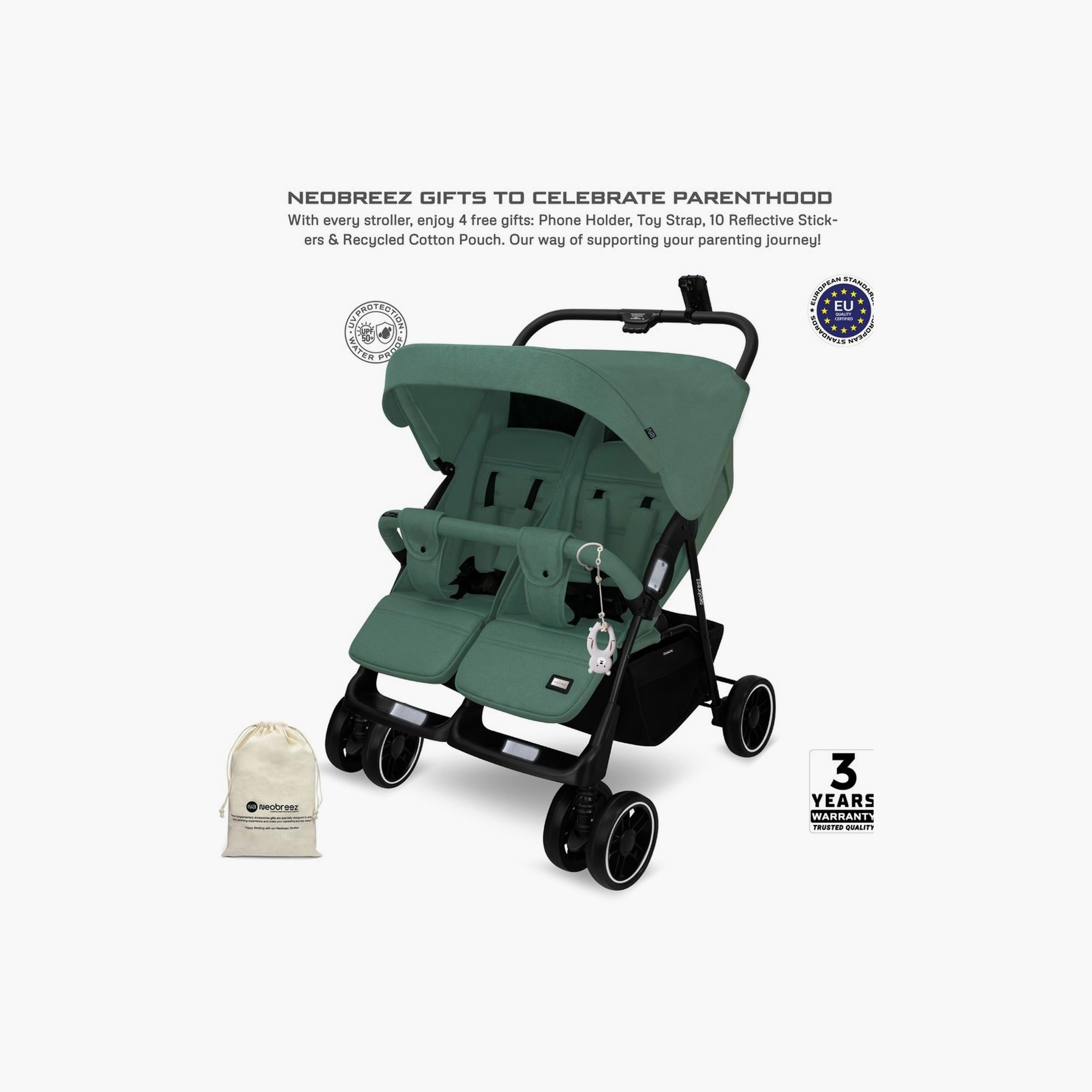 Neobreez Duadx Twin Stroller With Canopy, Up To 30Kg-baby-gear-strollersandprams-strollers-image-7