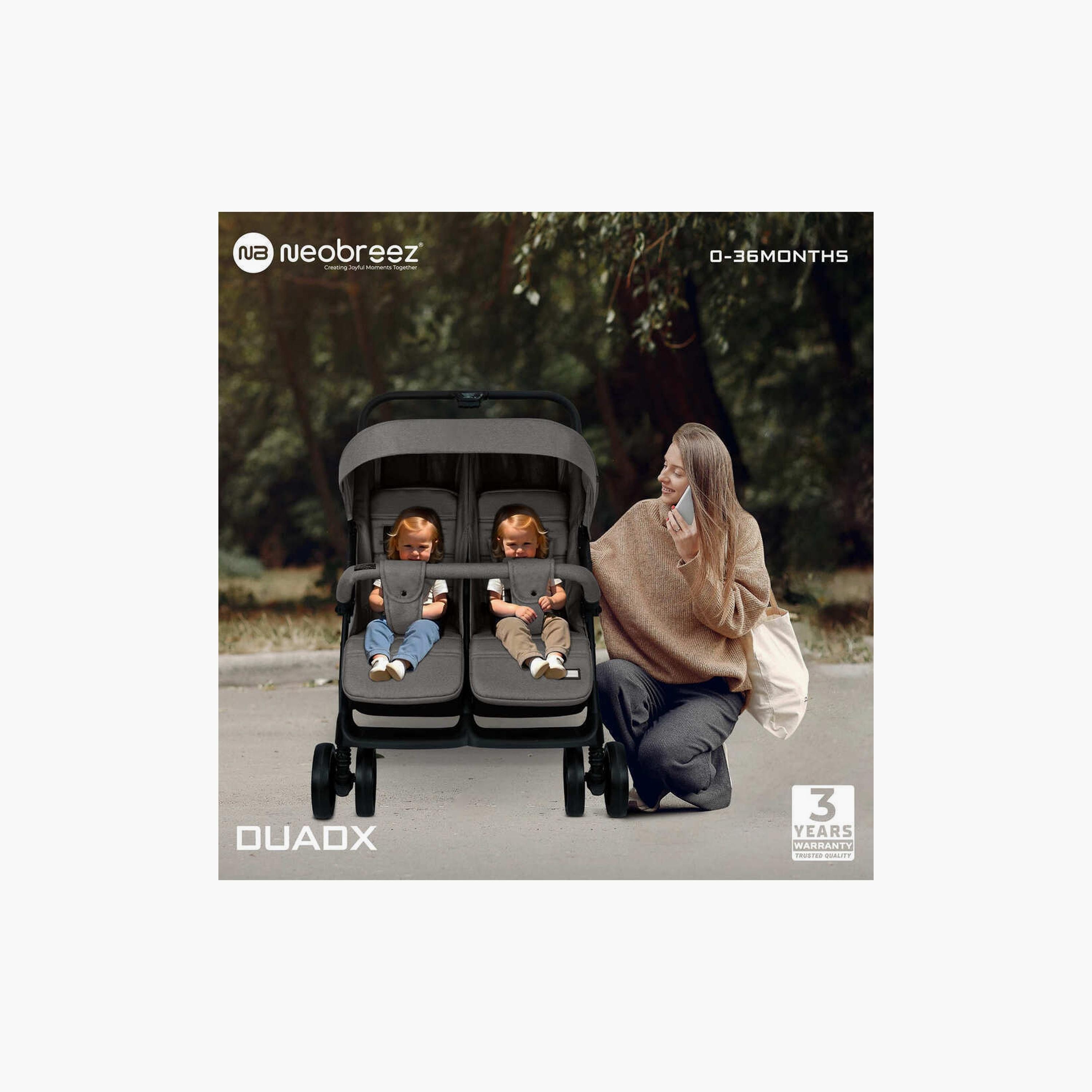 Neobreez Duadx Twin Stroller With Canopy, Up To 30Kg-baby-gear-strollersandprams-strollers-image-10