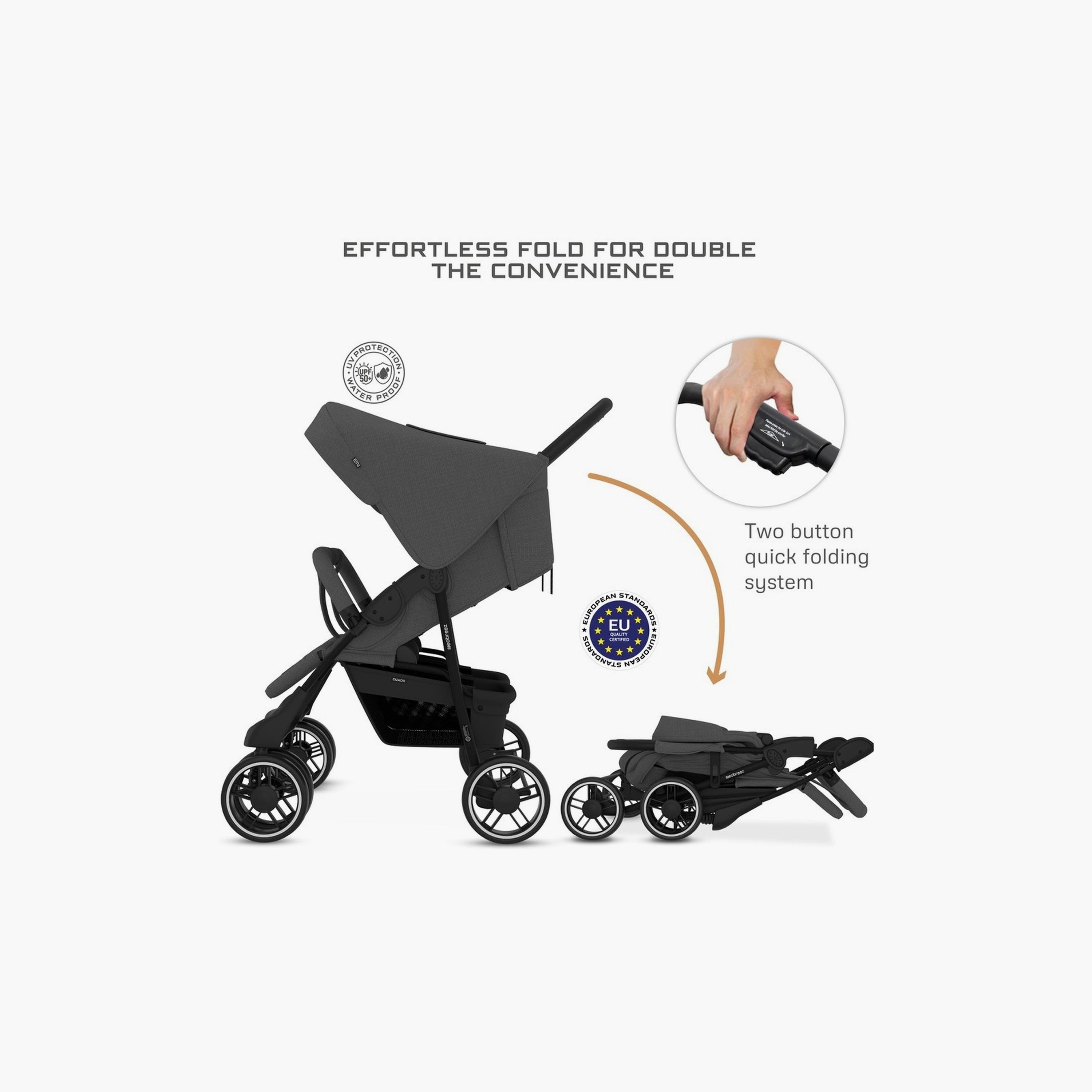 Neobreez Duadx Twin Stroller With Canopy, Up To 30Kg-baby-gear-strollersandprams-strollers-image-5