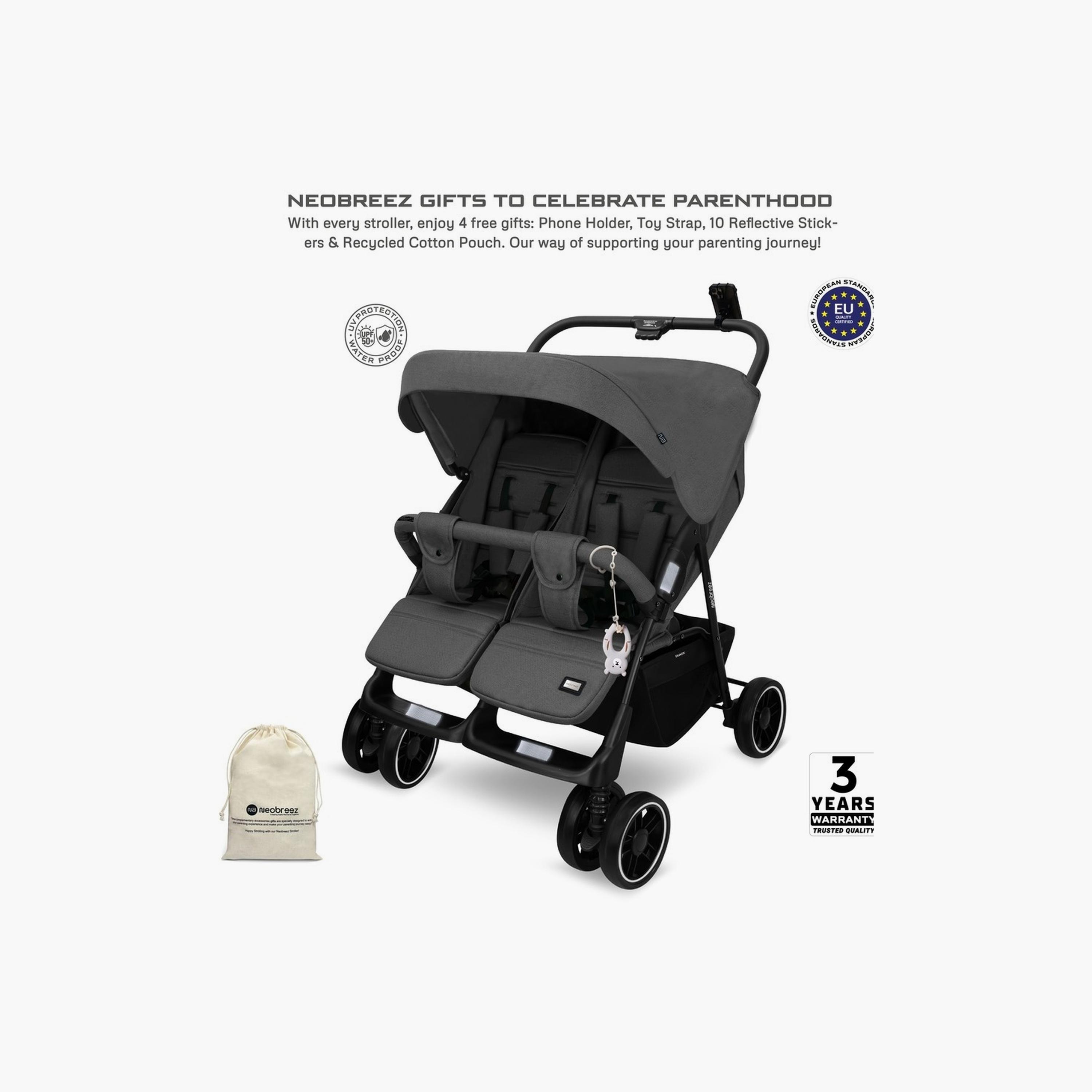 Neobreez Duadx Twin Stroller With Canopy, Up To 30Kg-baby-gear-strollersandprams-strollers-image-7