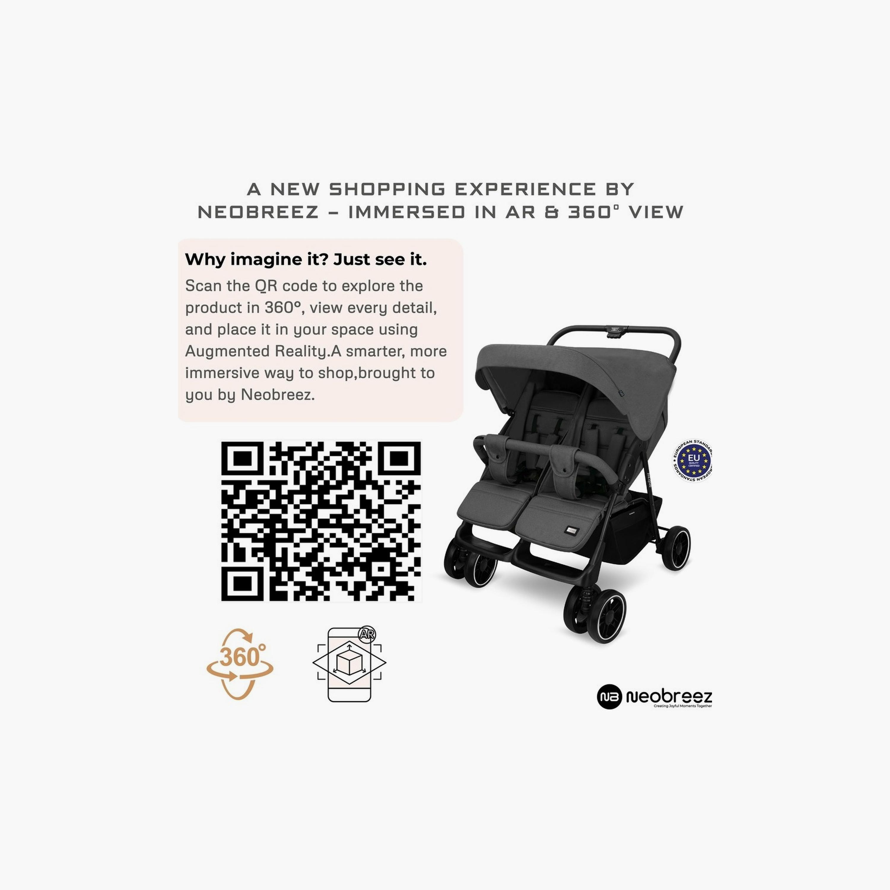 Neobreez Duadx Twin Stroller With Canopy, Up To 30Kg-baby-gear-strollersandprams-strollers-image-8