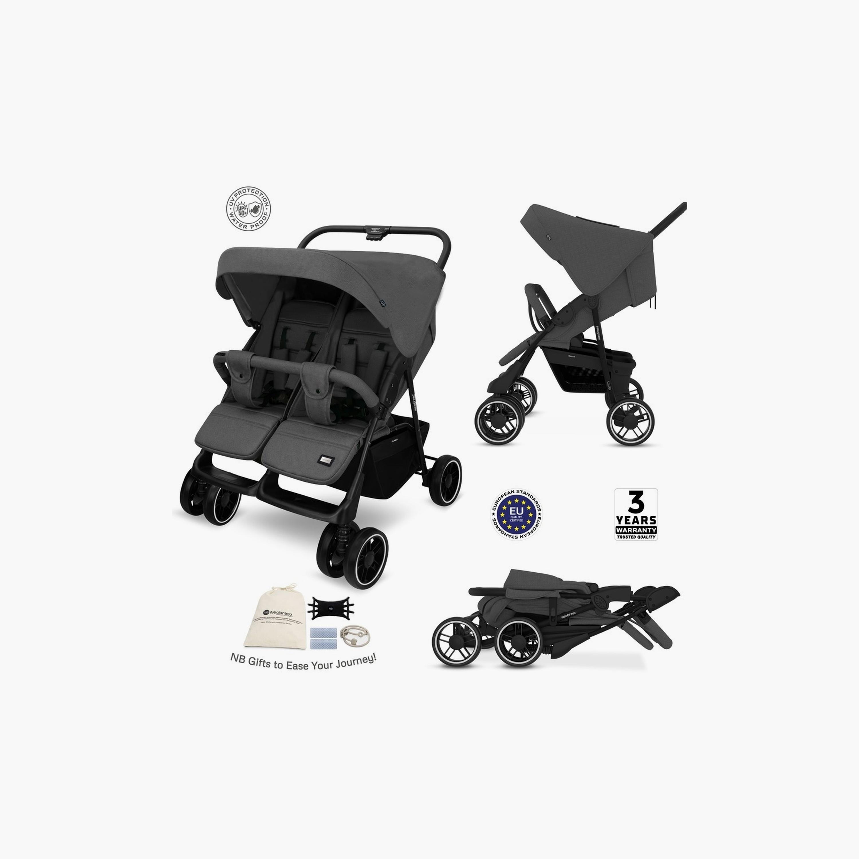 Neobreez Duadx Twin Stroller With Canopy, Up To 30Kg-baby-gear-strollersandprams-strollers-image-9