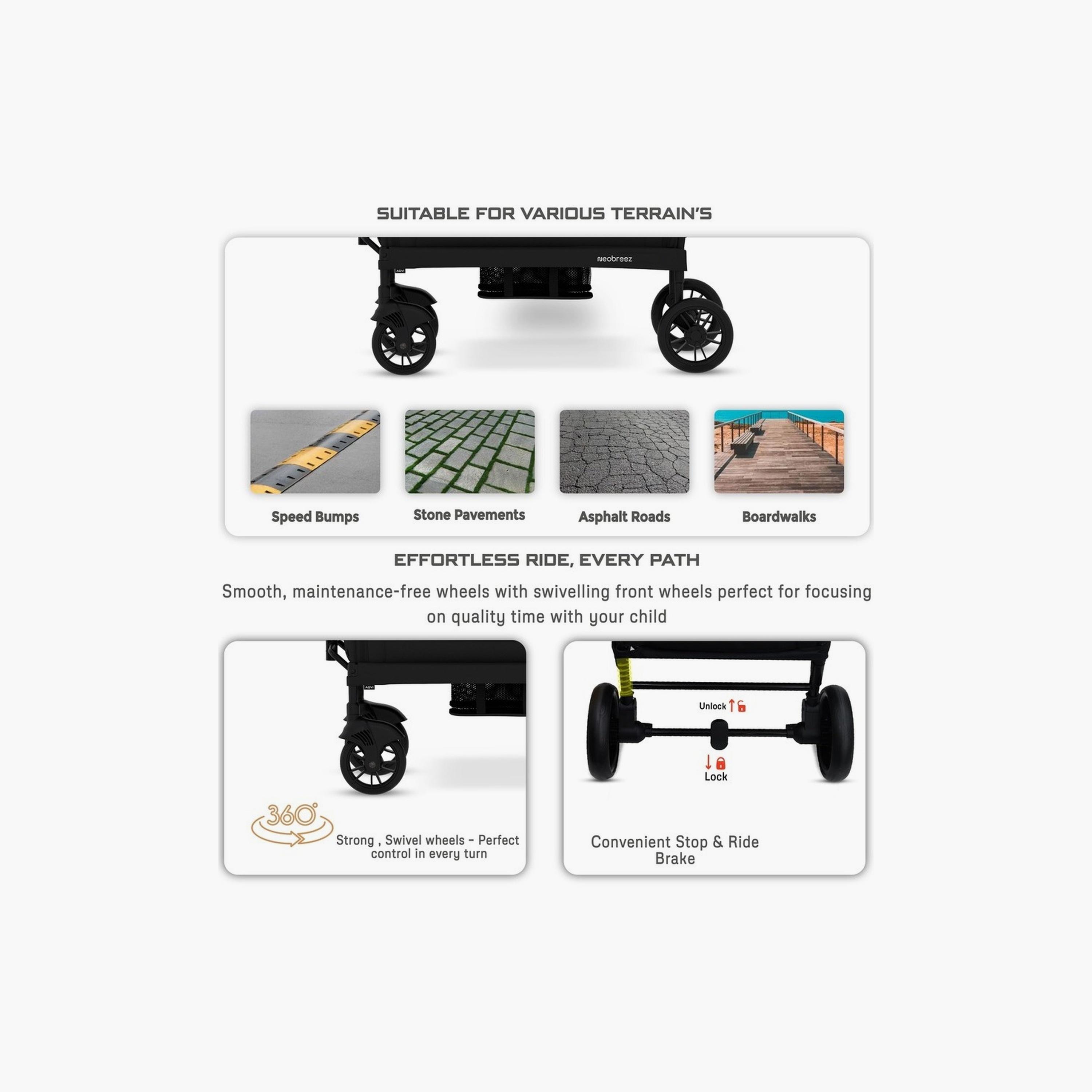 Neobreez Advi Wagon Cargo Push & Pull Foldable Double Stroller, Up To 44Kg-baby-gear-strollersandprams-strollers-image-11