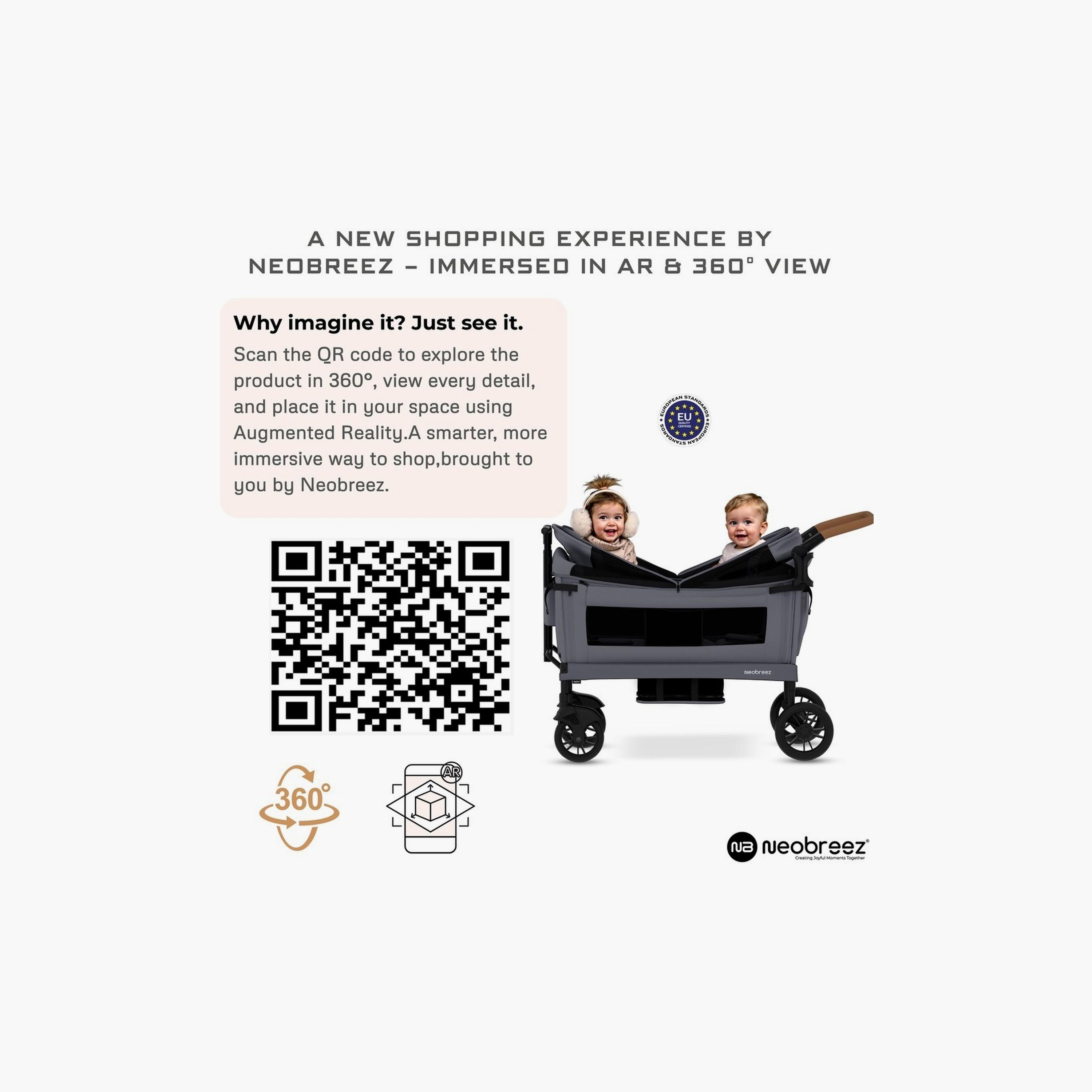 Neobreez Advi Wagon Cargo Push & Pull Foldable Double Stroller, Up To 44Kg-baby-gear-strollersandprams-strollers-image-5