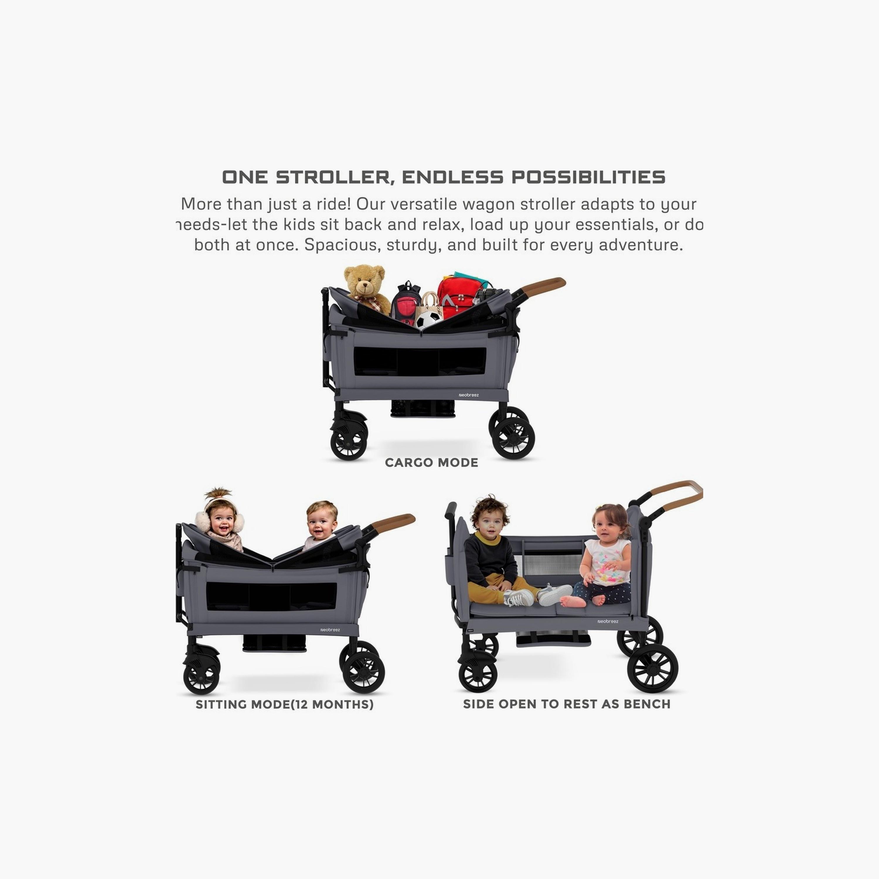 Neobreez Advi Wagon Cargo Push & Pull Foldable Double Stroller, Up To 44Kg-baby-gear-strollersandprams-strollers-image-9