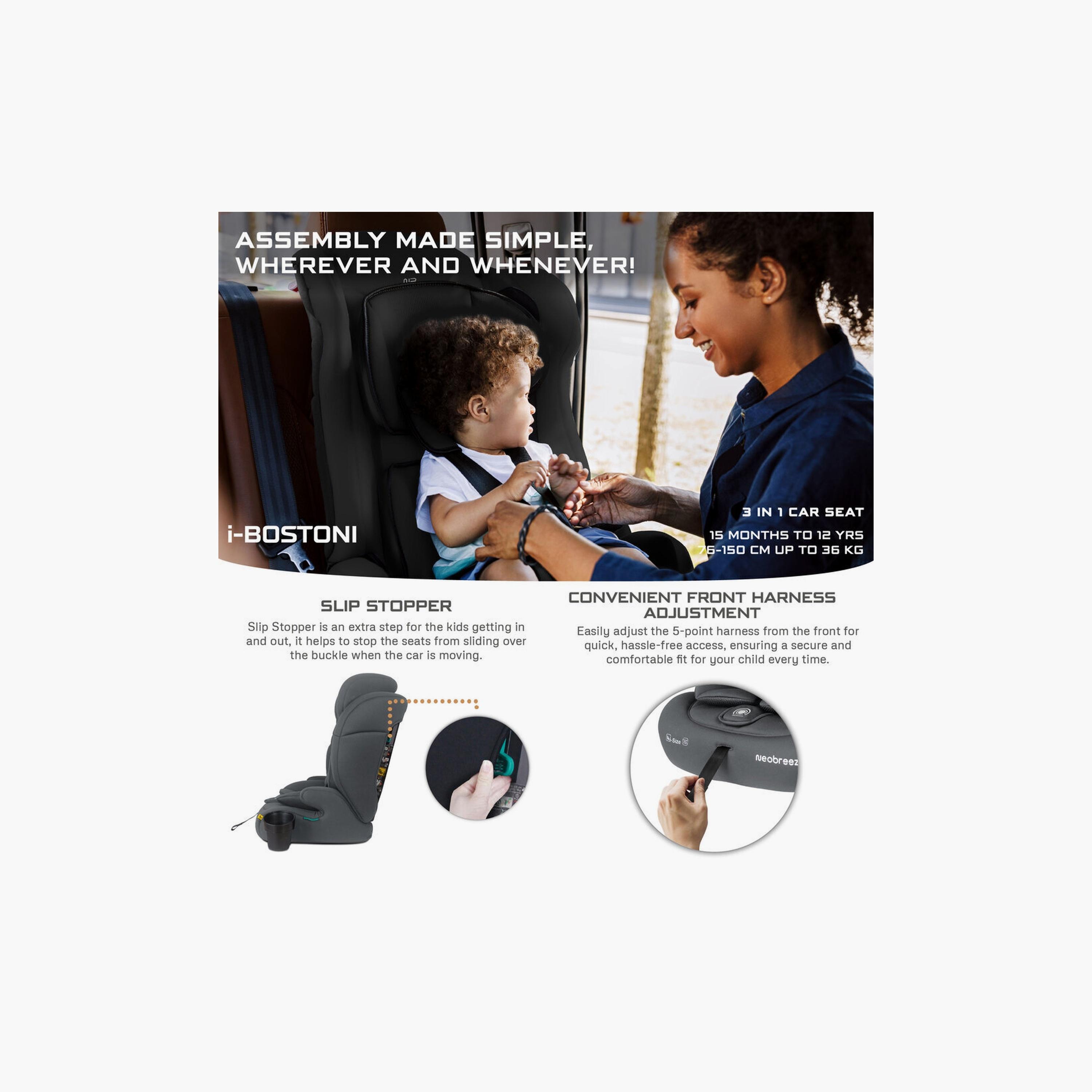 Neobreez I-Bostoni 3-In-1 Universal Car Seat With 3-Point Safety Belt, Up To 36 Kg-baby-gear-carseats-image-8