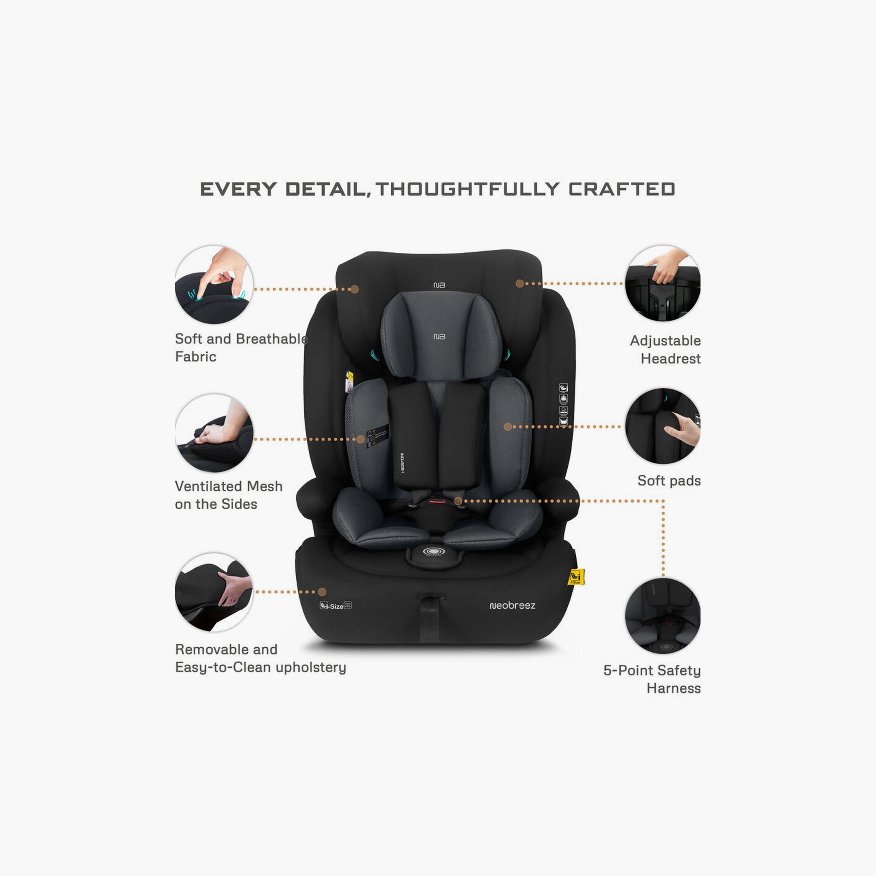 Neobreez I-Bostoni 3-In-1 Universal Car Seat With 3-Point Safety Belt, Up To 36 Kg-baby-gear-carseats-image-10