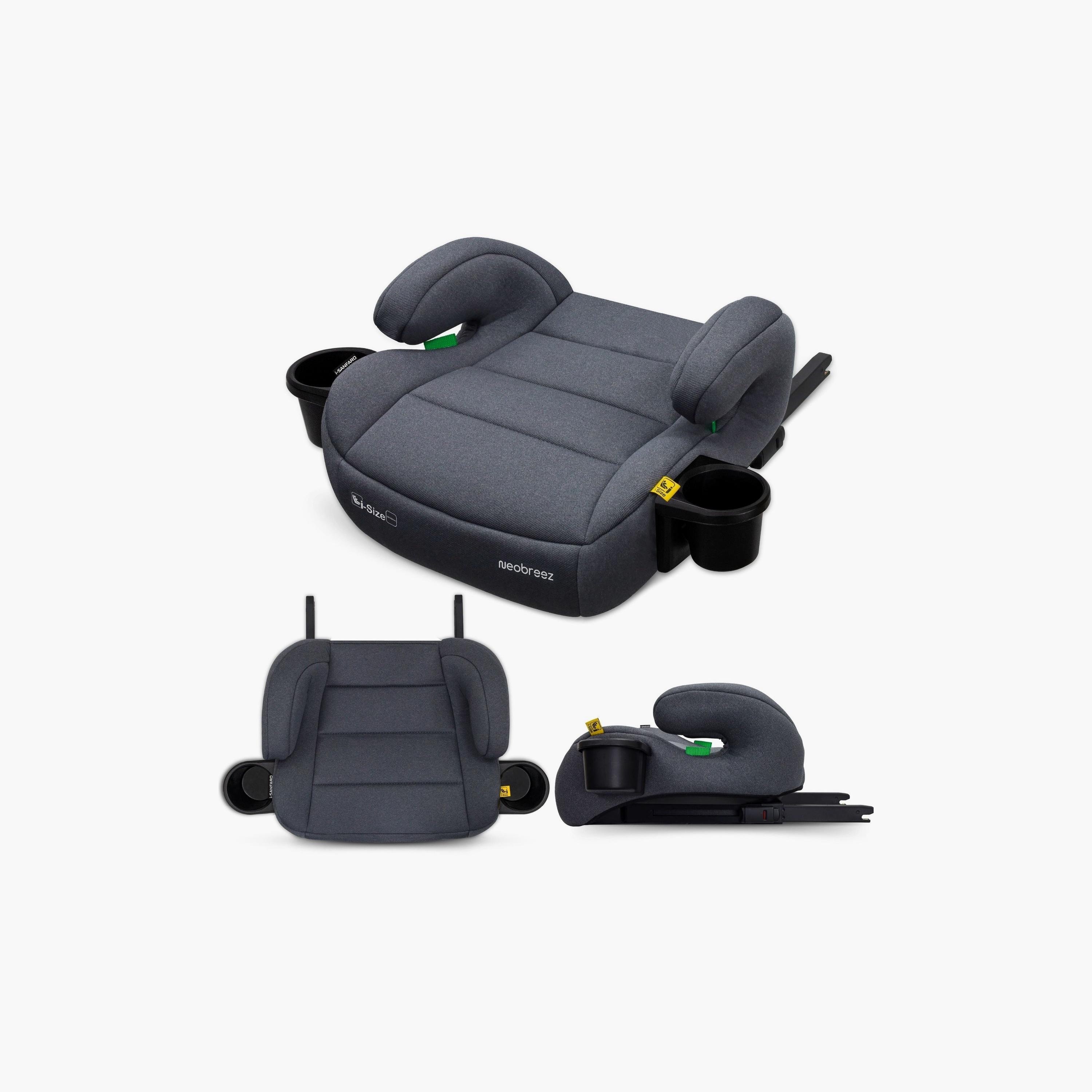 Neobreez i-SANFARO ISOFIX Backless Booster Car Seat - 36 kg - Grey-baby-gear-carseats-image-1