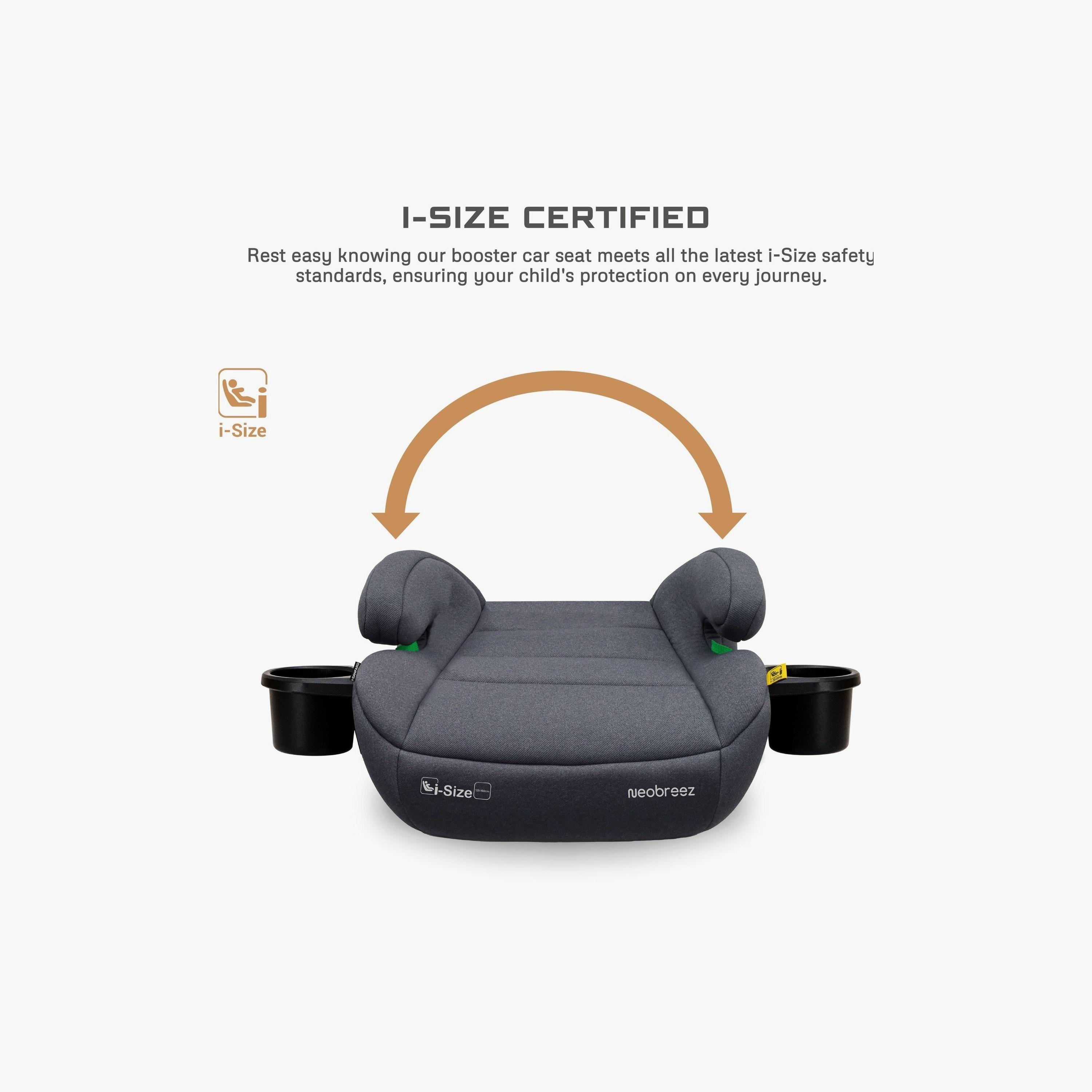 Neobreez i-SANFARO ISOFIX Backless Booster Car Seat - 36 kg - Grey-baby-gear-carseats-image-10