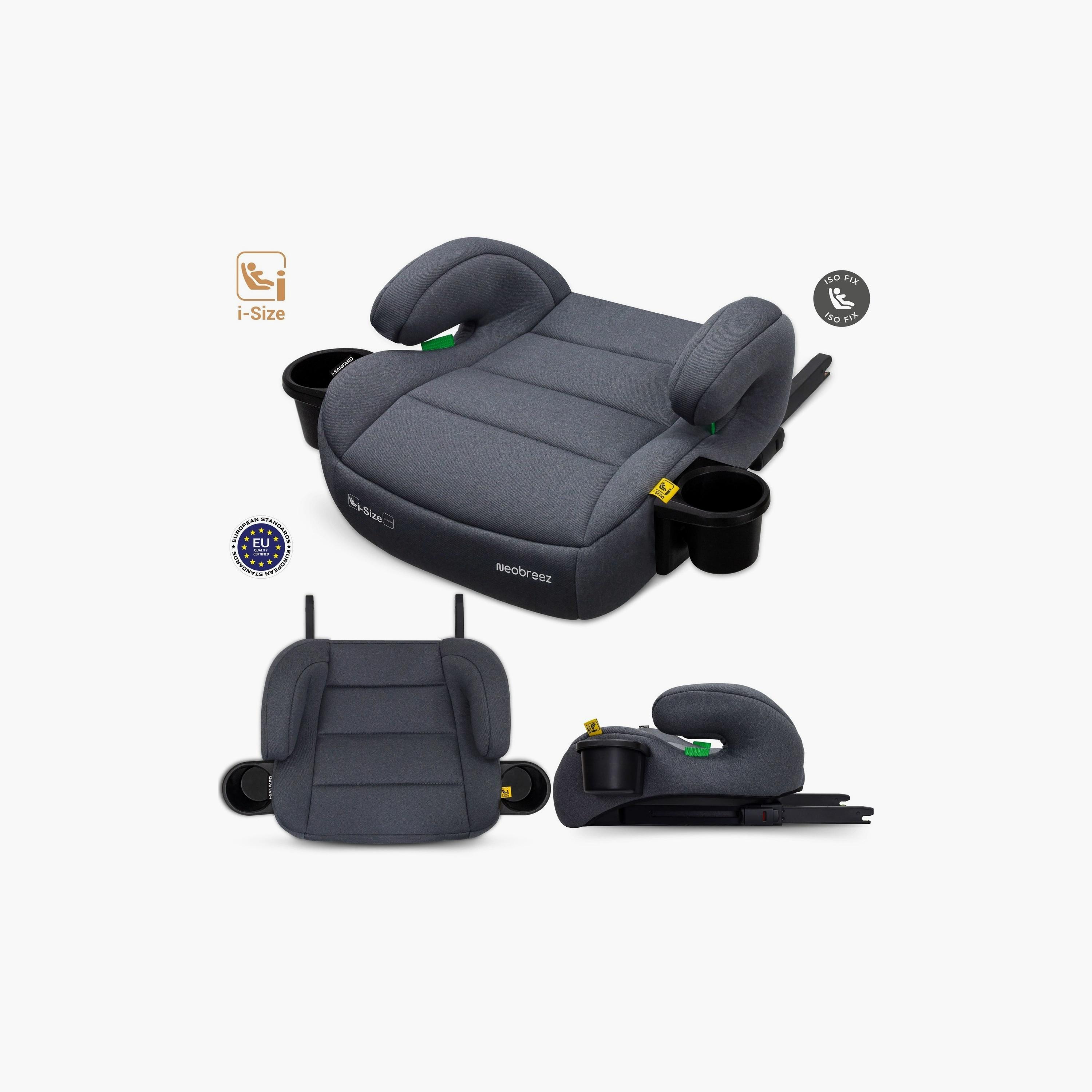 Neobreez i-SANFARO ISOFIX Backless Booster Car Seat - 36 kg - Grey-baby-gear-carseats-image-6