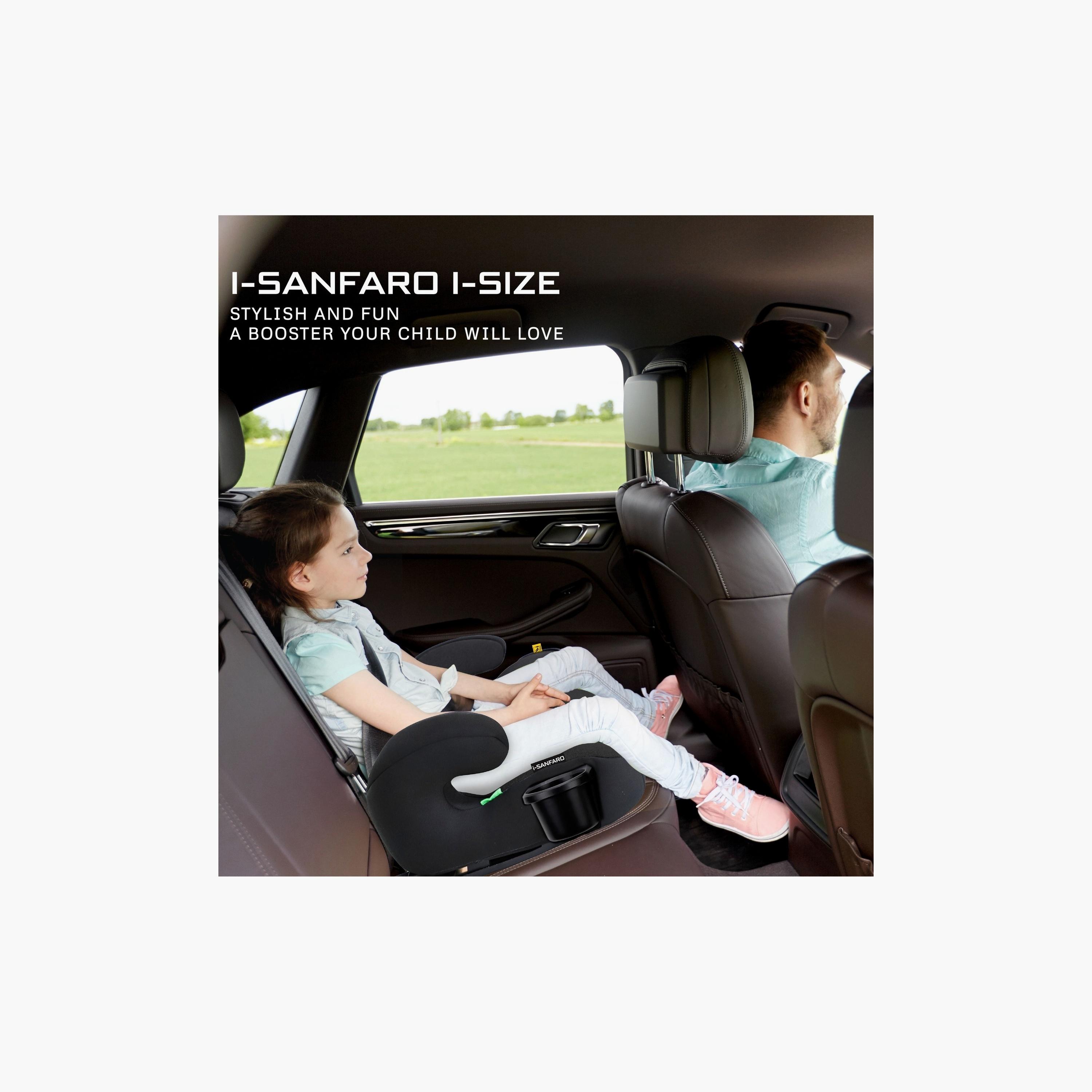 Neobreez i-SANFARO ISOFIX Backless Booster Car Seat - 36 kg - Grey-baby-gear-carseats-image-9