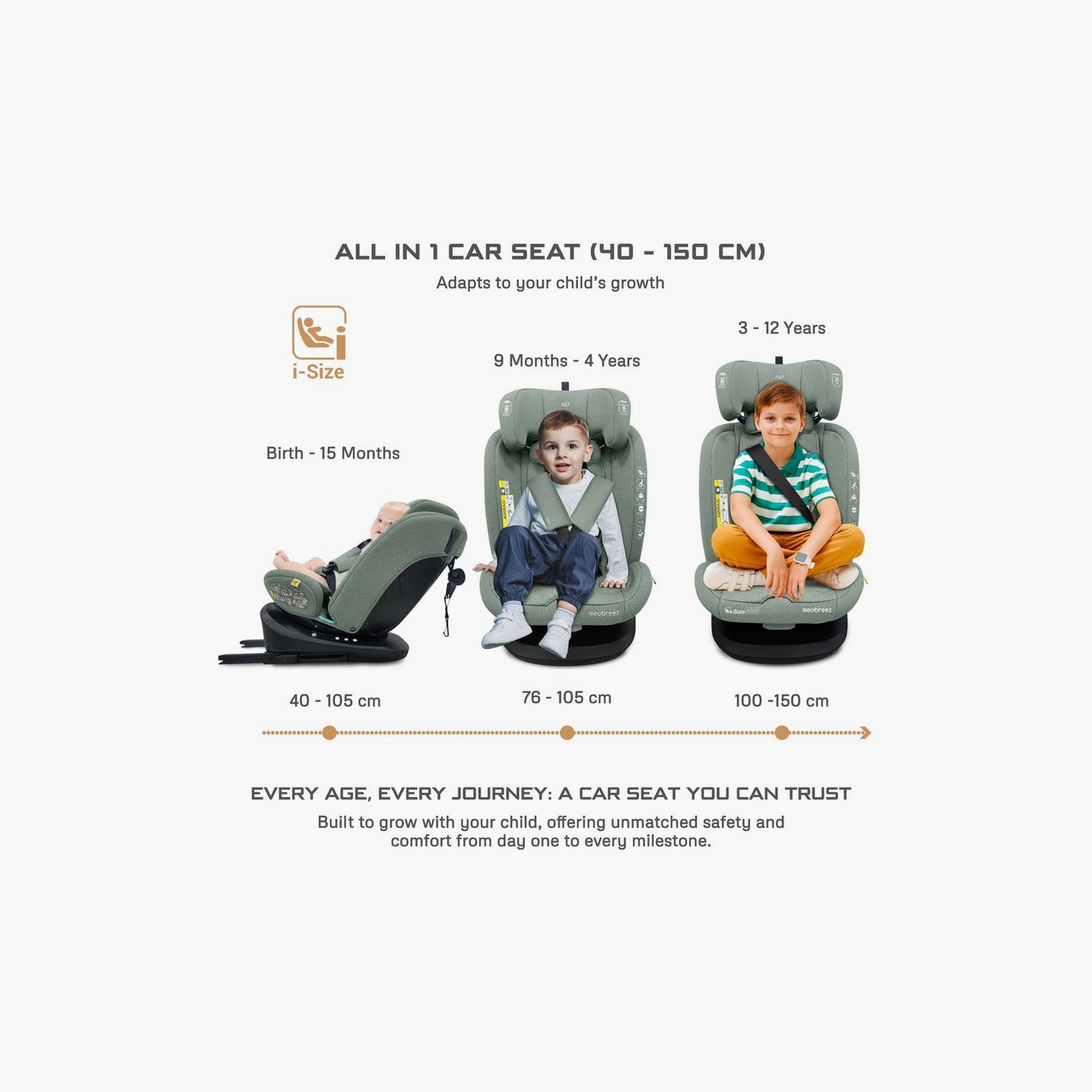 Neobreez I-Vilo 360° Isofix Rotatable All-In-1 Toddler Car Seat, Up To 36Kg-baby-gear-carseats-image-14