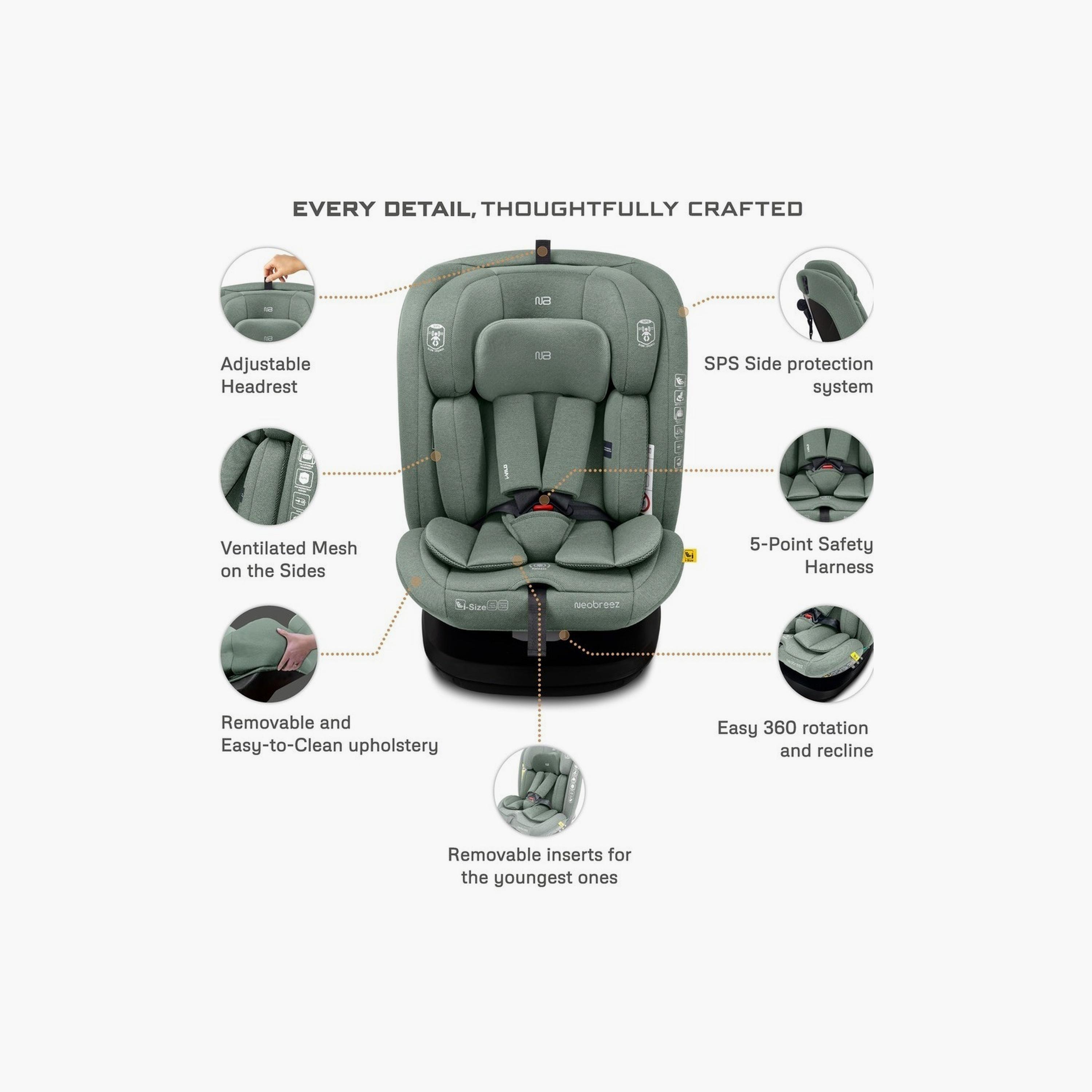 Neobreez I-Vilo 360° Isofix Rotatable All-In-1 Toddler Car Seat, Up To 36Kg-baby-gear-carseats-image-4