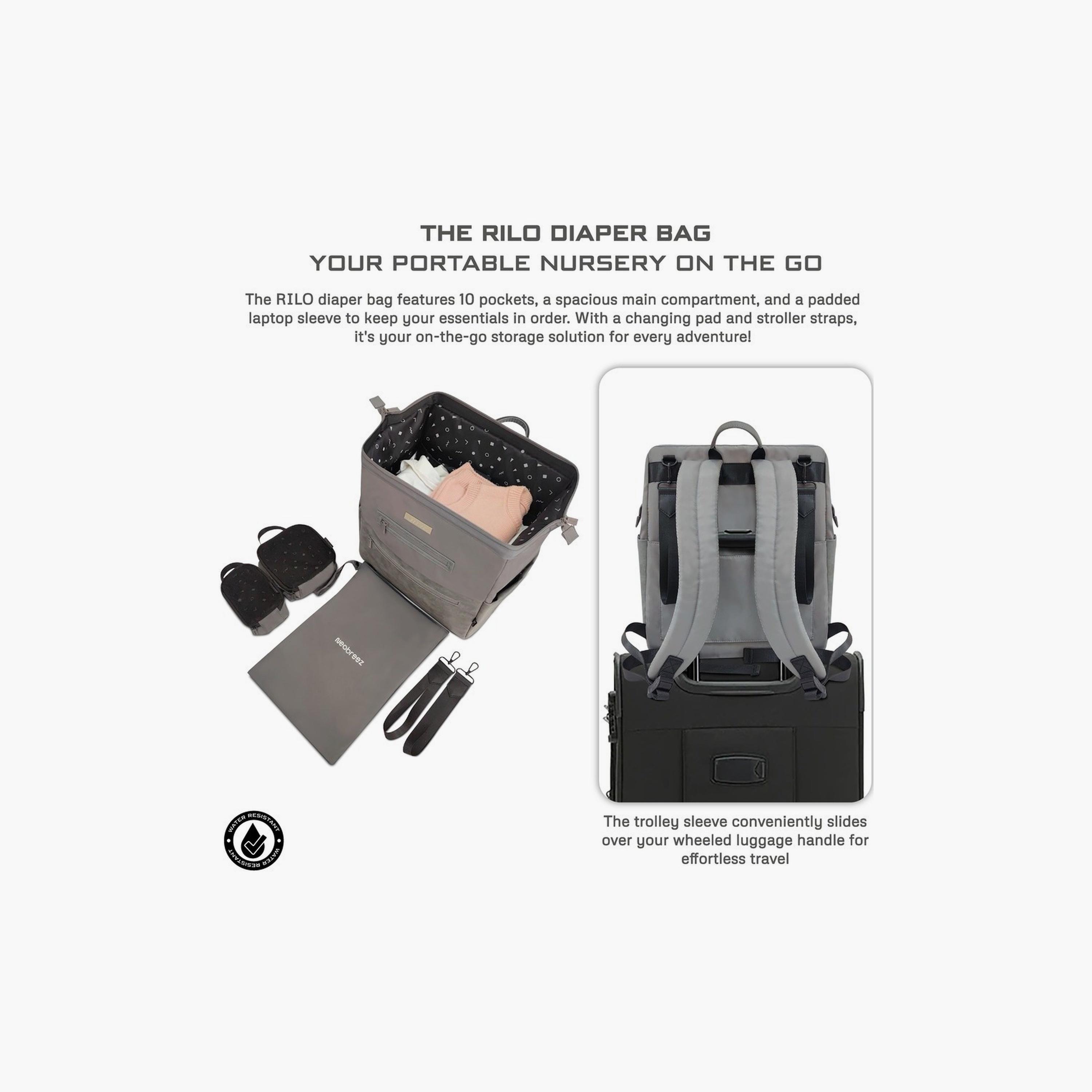 Neobreez Rilo 7-Piece Multifunction Waterproof Diaper Bag-baby-diapering-diaperbags-image-2