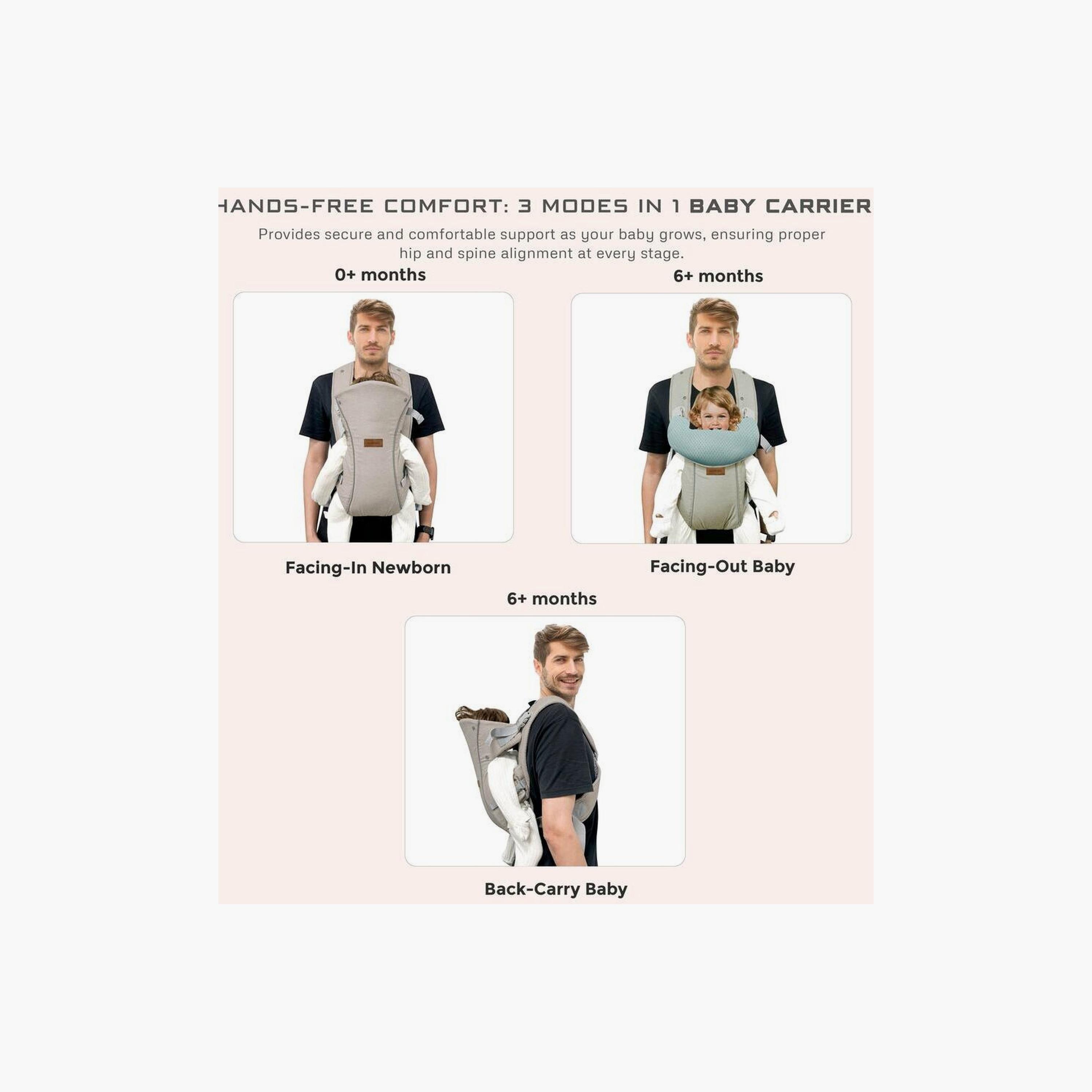 حاملة أطفال أتليكس ٣ في ١ قابلة للتحويل وقابلة للتعديل، حتى وزن ١٥ كجم من نيوبريز-baby-gear-babycarriers-image-1