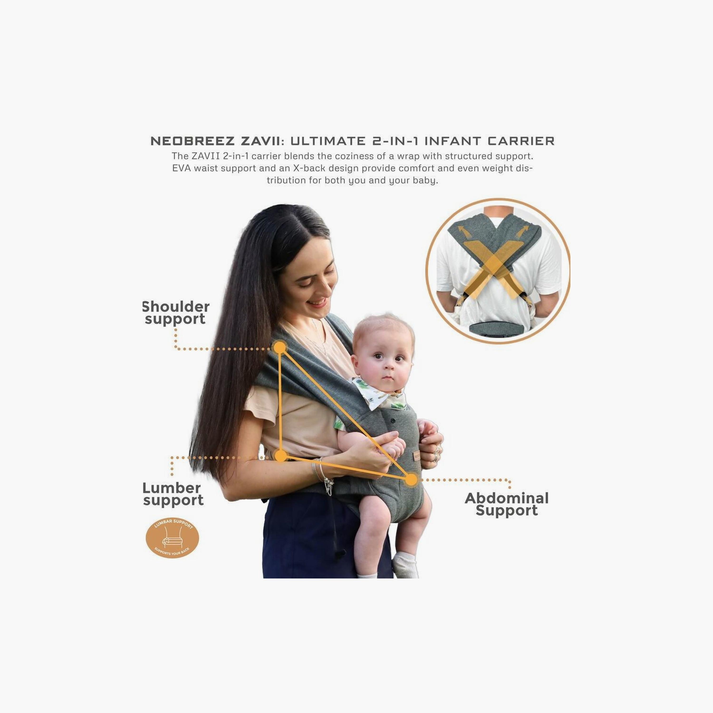 حاملة أطفال زافي ٢ في ١ قابلة للتحويل، حتى وزن ١٢ كجم من نيوبريز-baby-gear-babycarriers-image-8