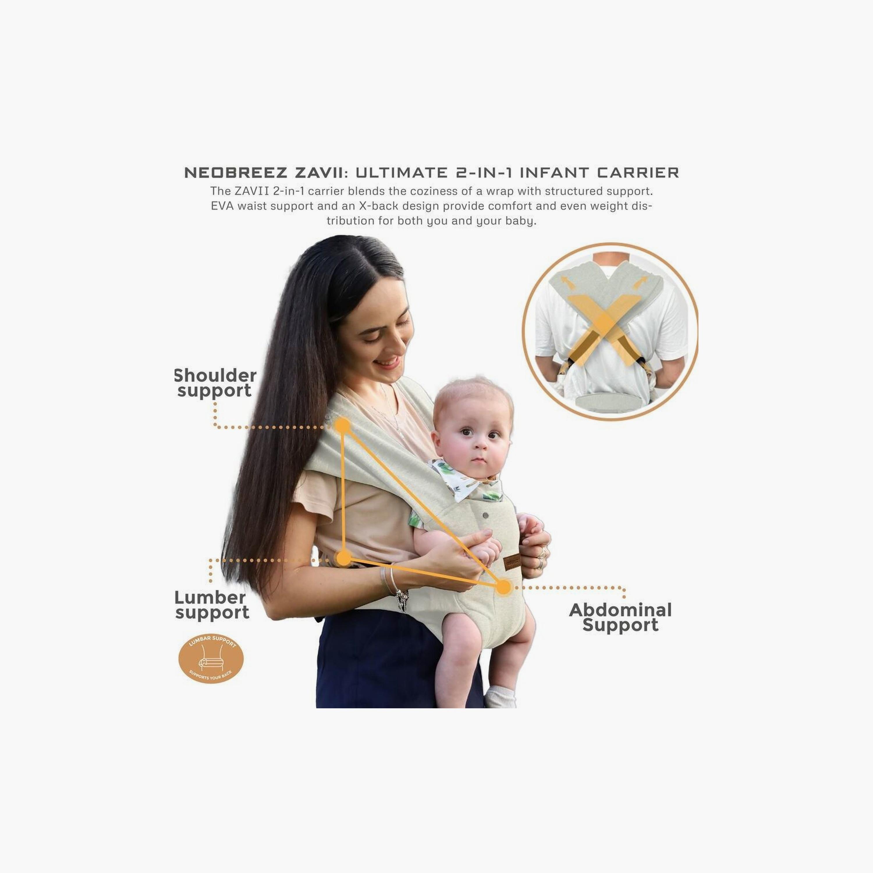 حاملة أطفال زافي ٢ في ١ قابلة للتحويل، حتى وزن ١٢ كجم من نيوبريز-baby-gear-babycarriers-image-8