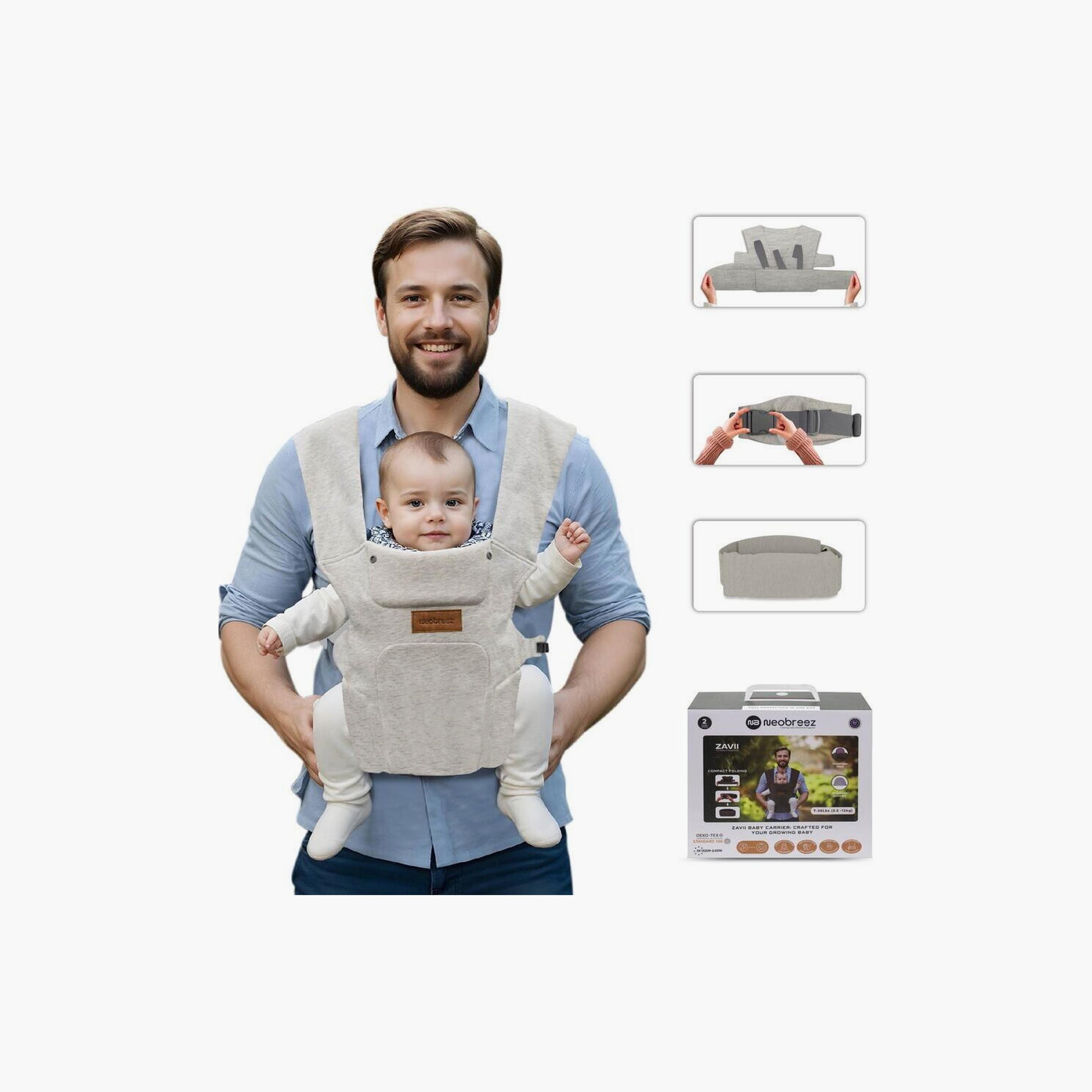 حاملة أطفال زافي ٢ في ١ قابلة للتحويل، حتى وزن ١٢ كجم من نيوبريز-baby-gear-babycarriers-image-6