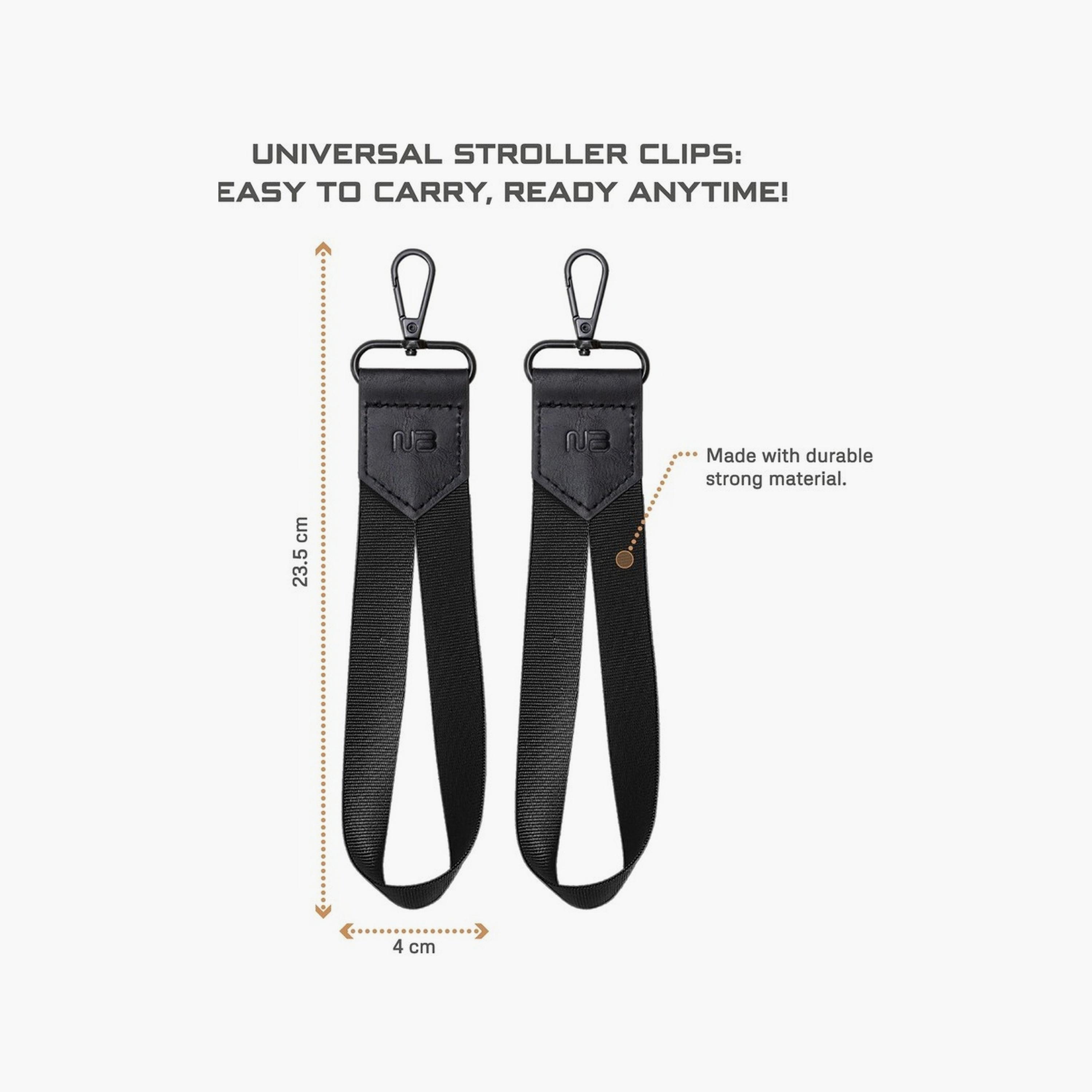 Neobreez 2-Piece Stroller Hooks For Hanging Diaper Bags, Black-baby-gear-strollersandprams-accessories-image-3