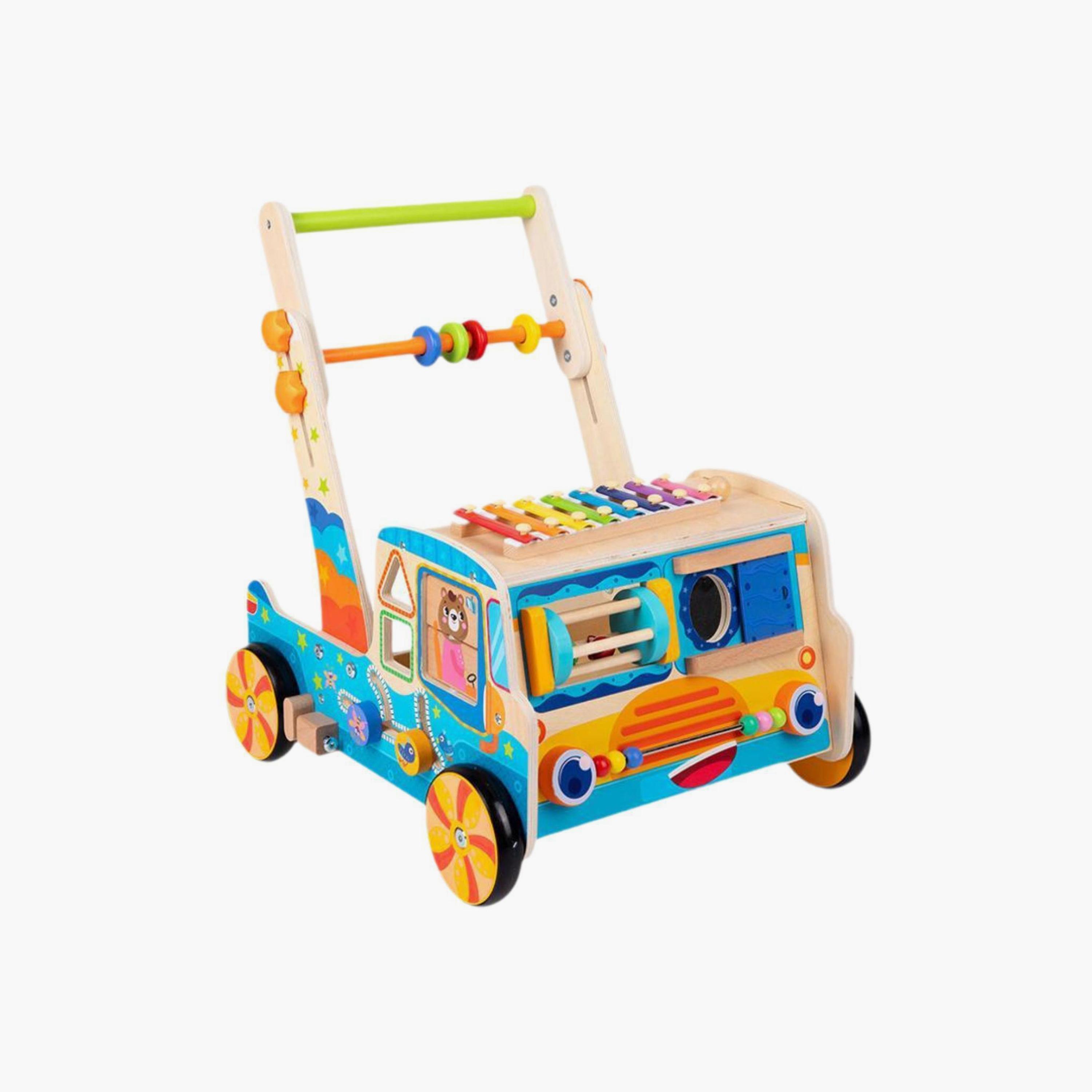 Factory Price Toddlers Wooden Truck Walker Activity Station-baby-infantactivity-walkers-image-1