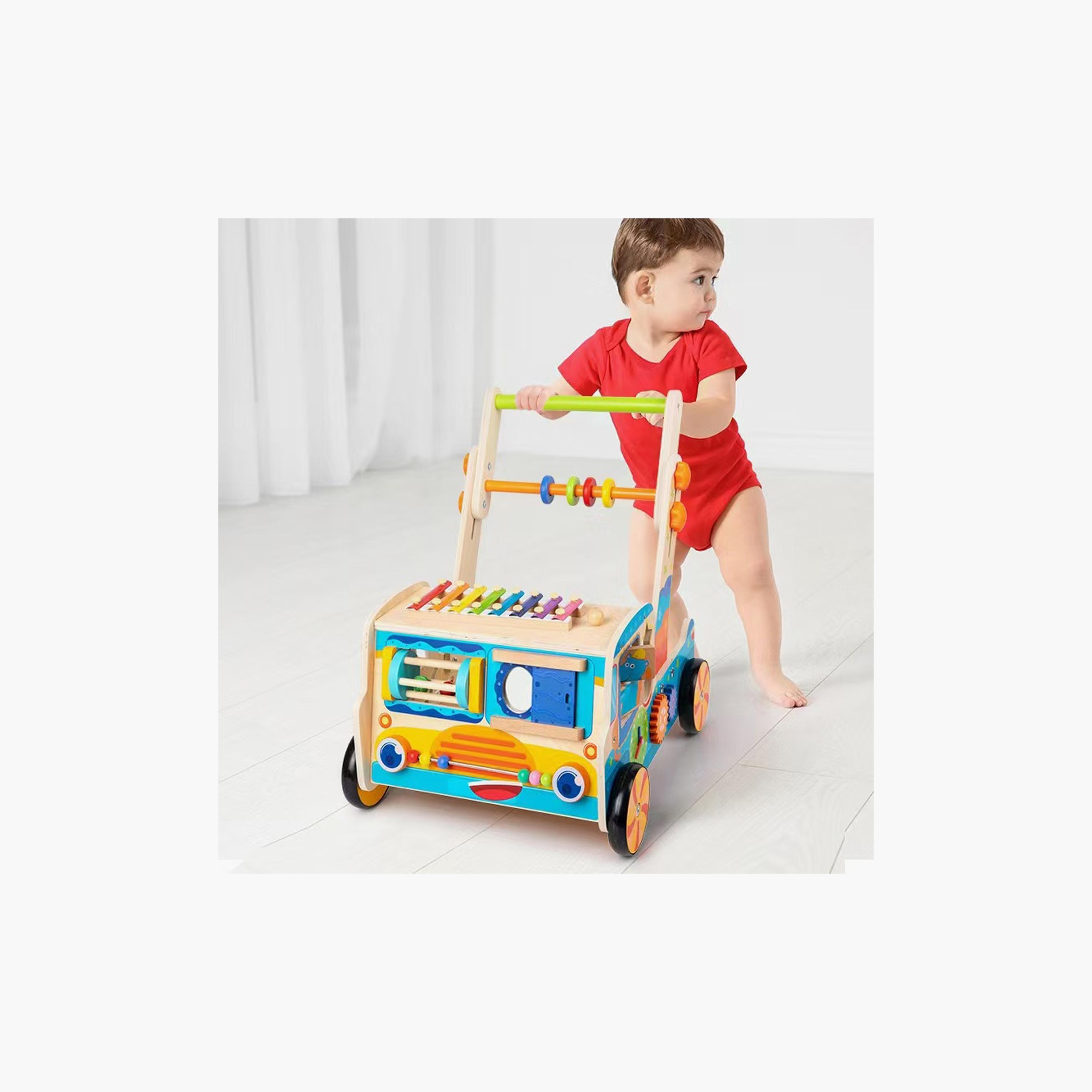 Factory Price Toddlers Wooden Truck Walker Activity Station-baby-infantactivity-walkers-image-2