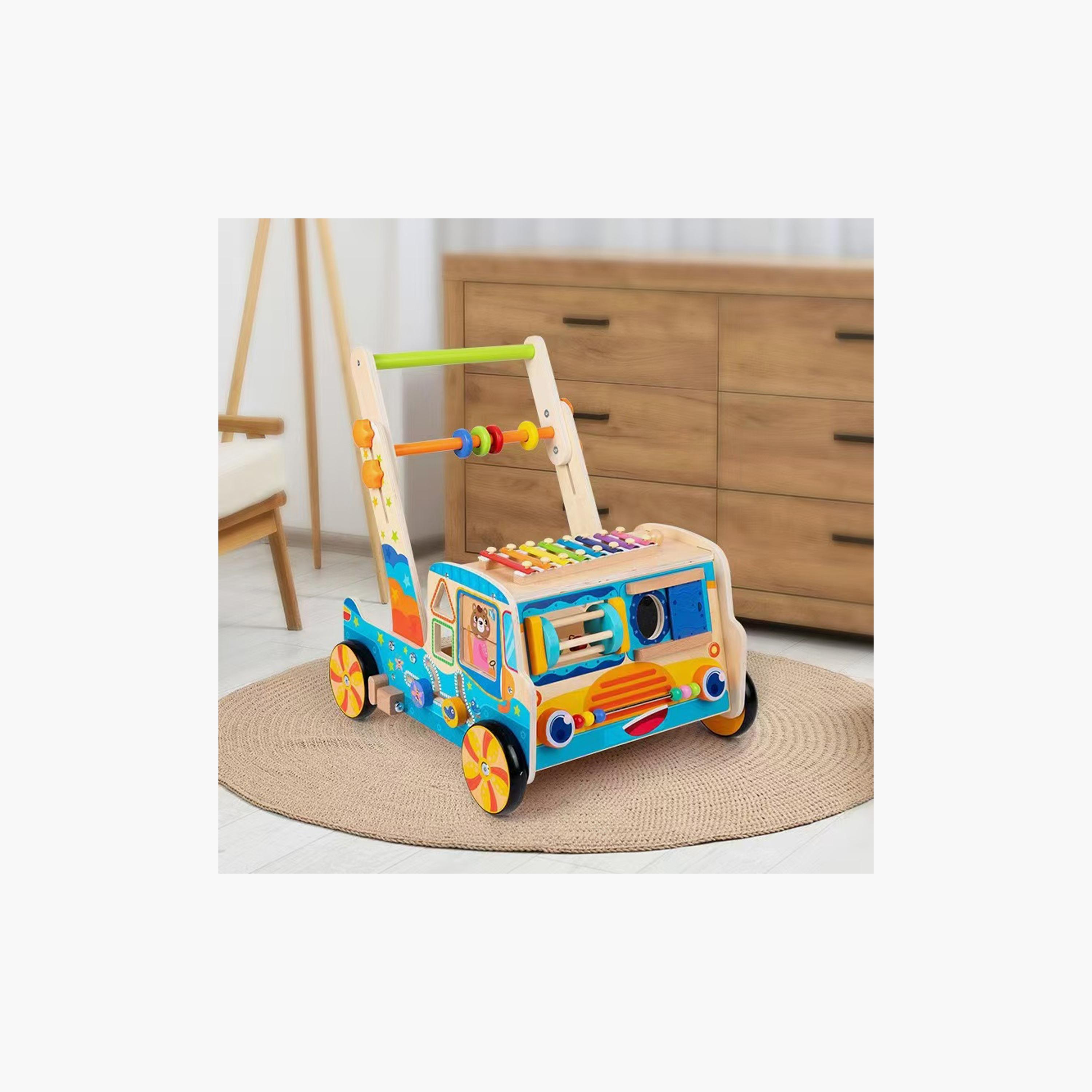 Factory Price Toddlers Wooden Truck Walker Activity Station-baby-infantactivity-walkers-image-4