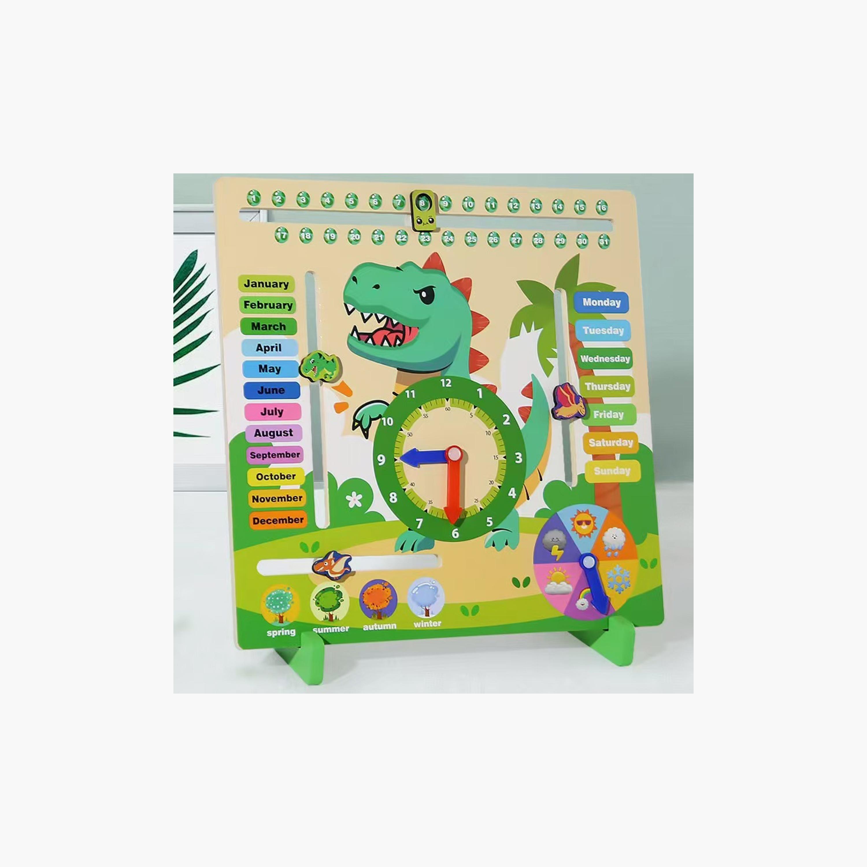 Factory Price Kids Wooden Dino Clock Set-toys-babyandtoddlertoys-learningtoys-image-4