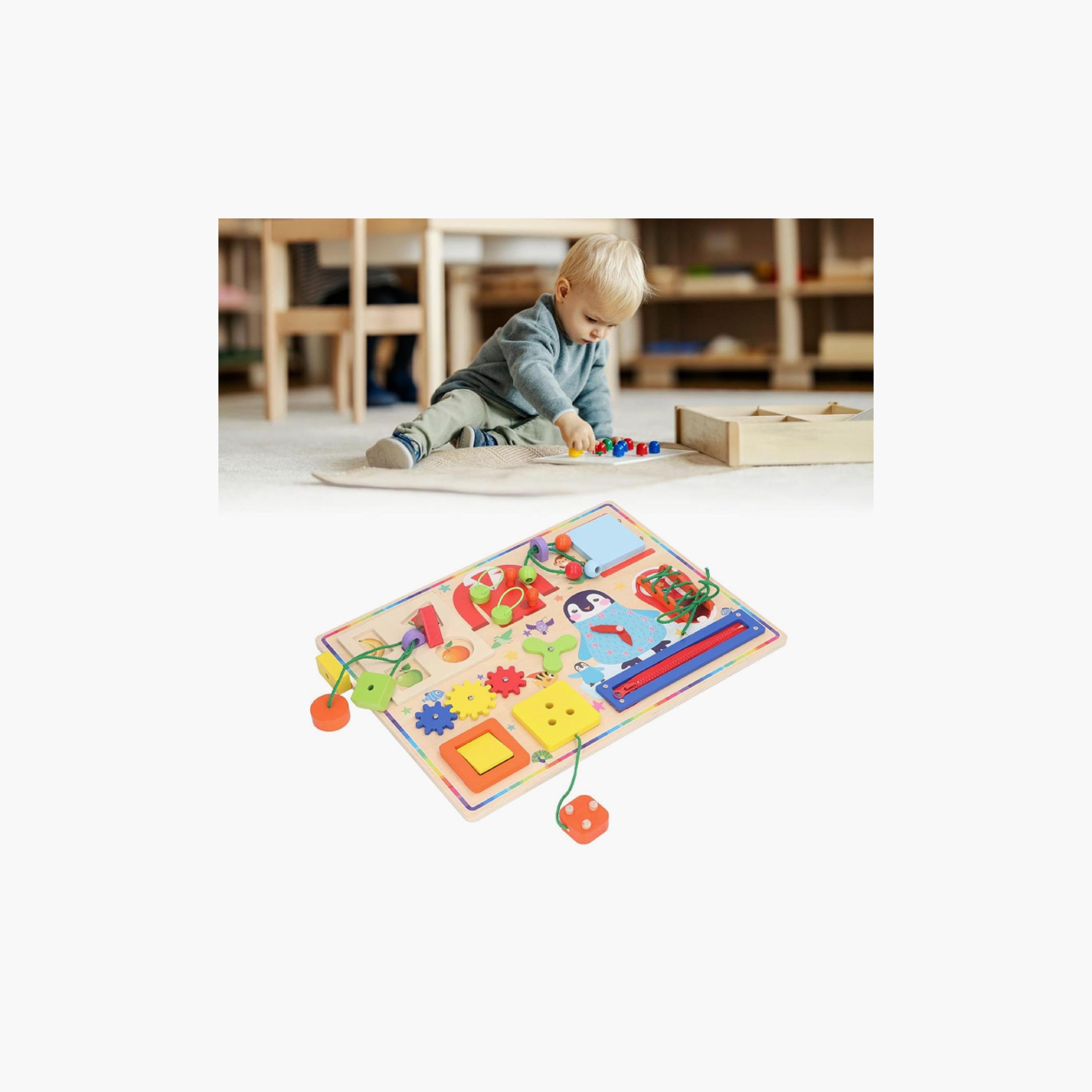 لوحة مونتيسوري خشبية للأطفال للأنشطة والمهام - A من فاكتوري برايس-toys-babyandtoddlertoys-learningtoys-image-3