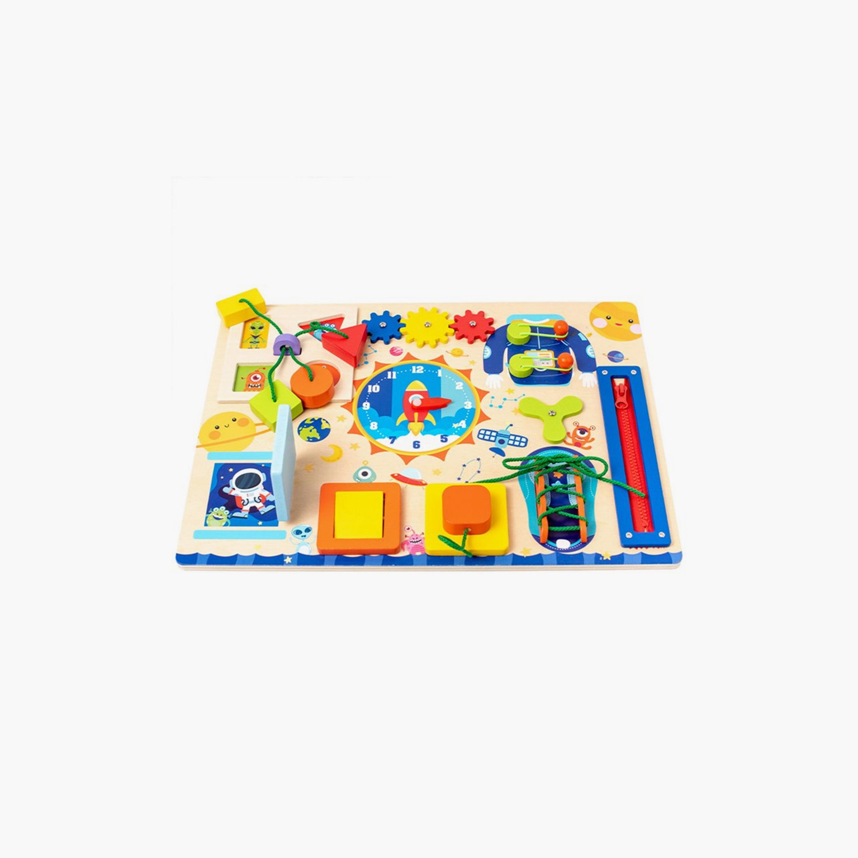 لوحة مونتيسوري خشبية للأطفال للأنشطة والمهام - B من فاكتوري برايس-toys-babyandtoddlertoys-learningtoys-image-1