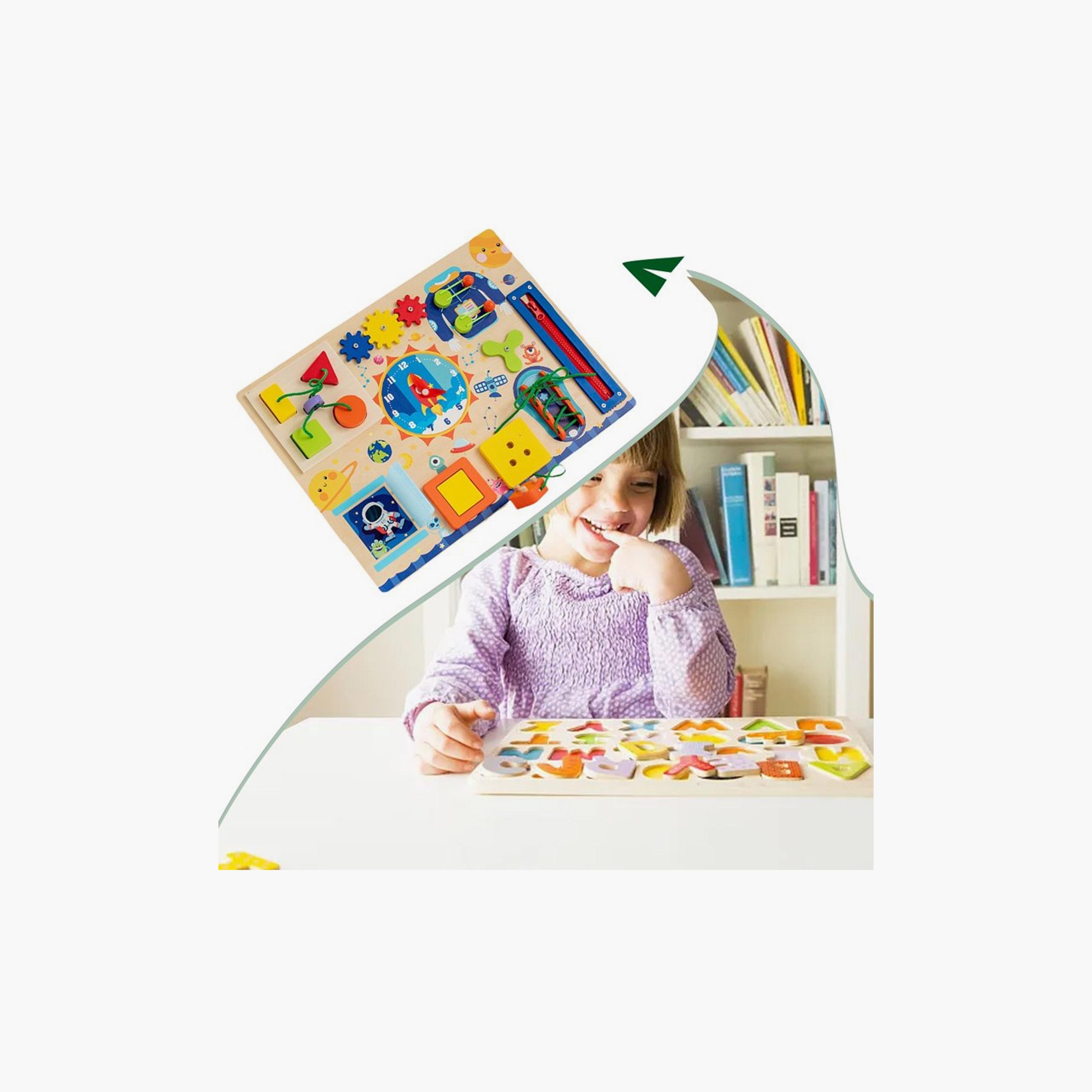 لوحة مونتيسوري خشبية للأطفال للأنشطة والمهام - B من فاكتوري برايس-toys-babyandtoddlertoys-learningtoys-image-3