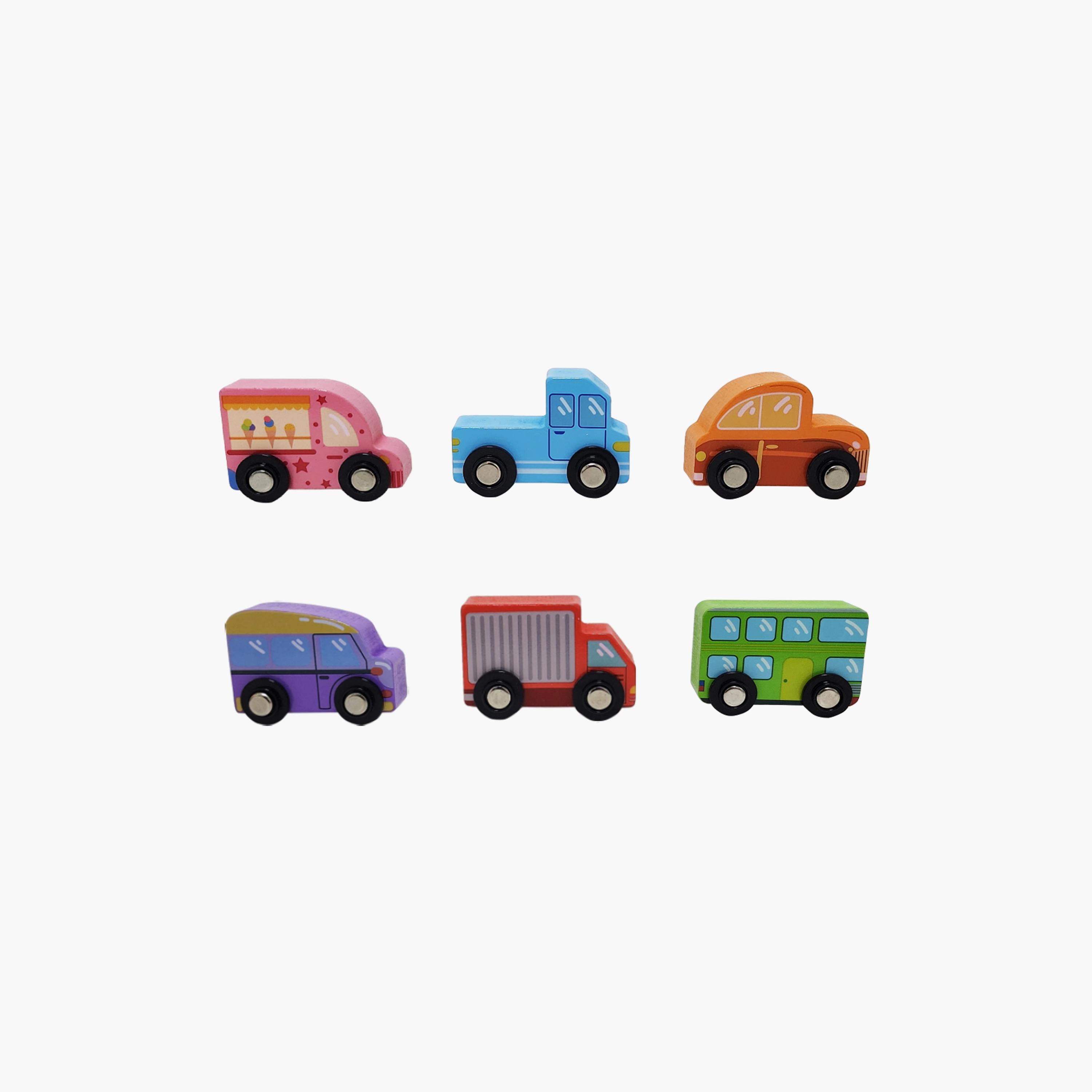 Factory Price 6-Piece Wooden Mini Car Set - A-toys-playvehicles-cars-image-1